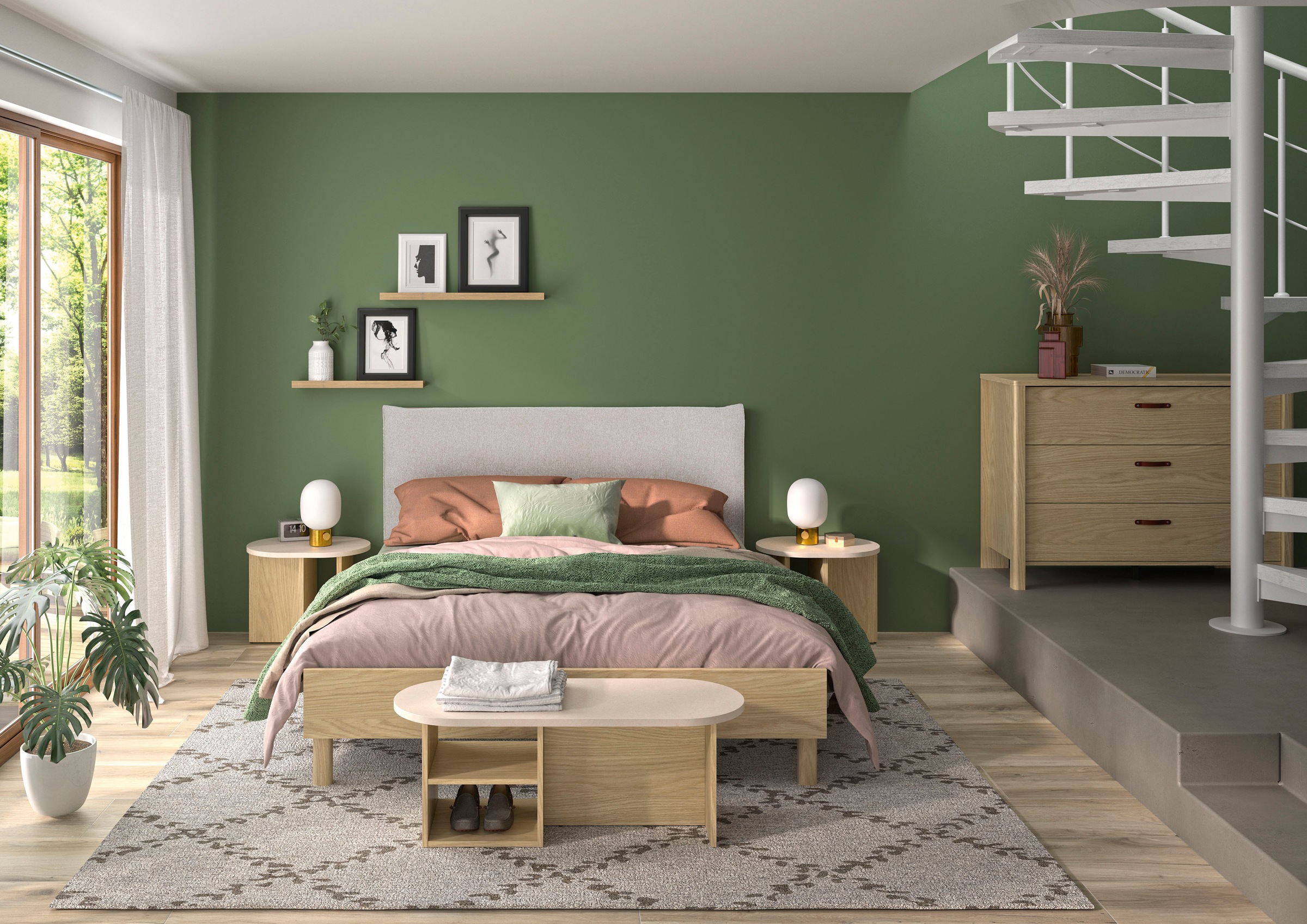 Gami Ensemble de chambre à coucher »Schlazimmer-Set N°2 Auriol« 5 cuis tlg. Praktisches, elegantes und modernes Schlafzimmer