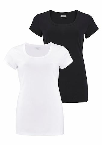 T-Shirt, (Packung, 2er-Pack), in Longform