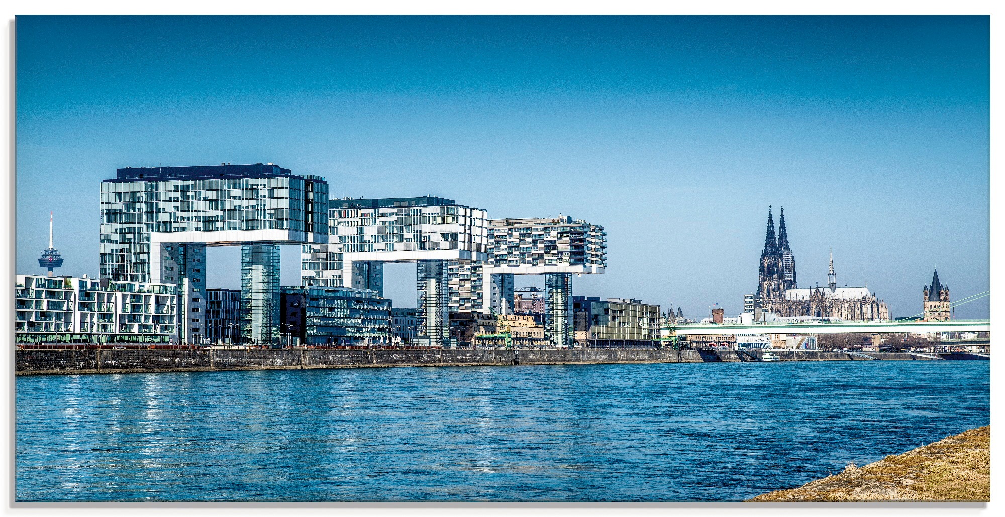 Image of Artland Glasbild »Köln Kranhäuser und Dom«, Gebäude, (1 St.) bei Ackermann Versand Schweiz