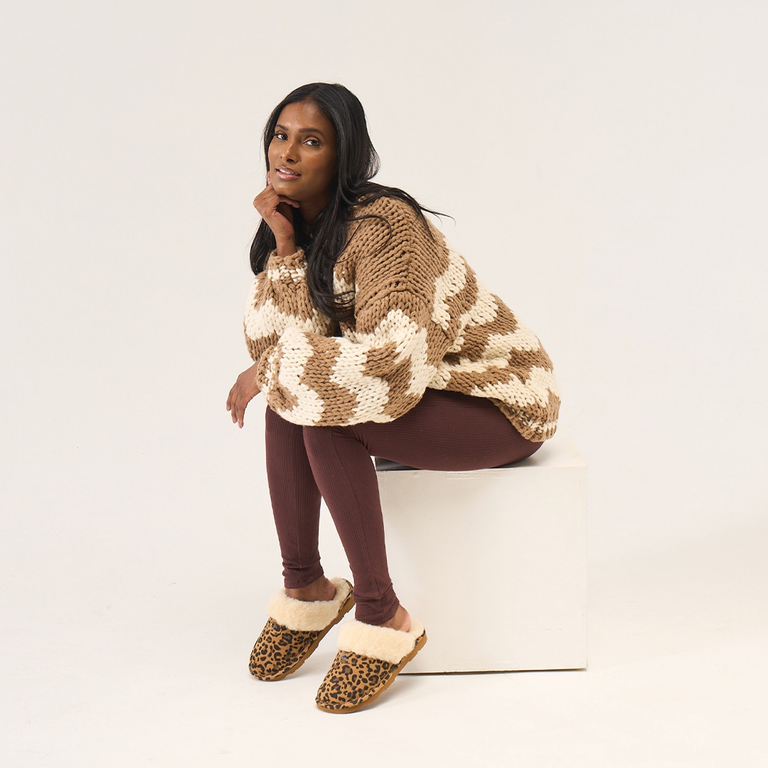 Bearpaw Sabot »Loki Exotic«  Chaussons d'intérieur, sabot avec motif léopard