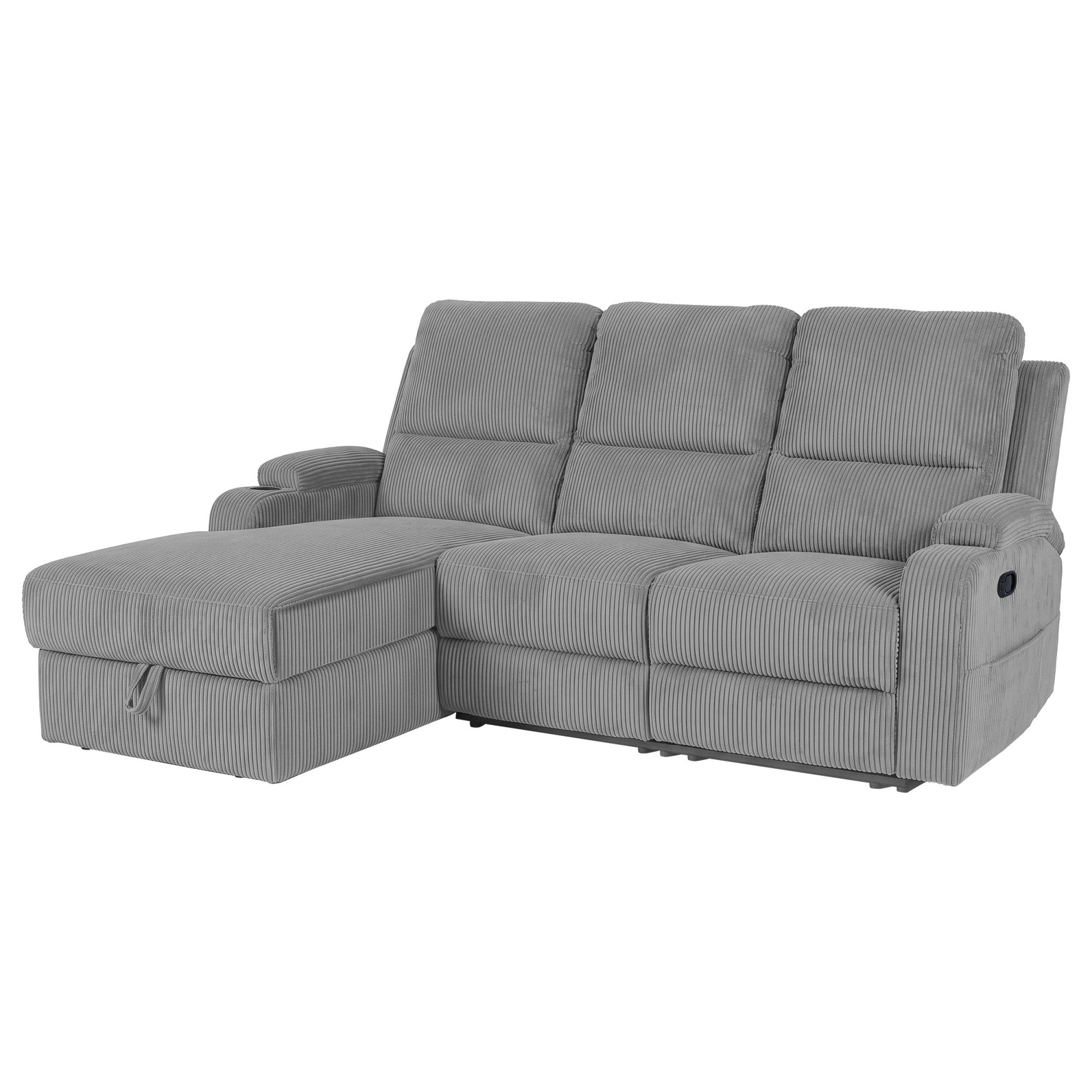 GOODproduct Ecksofa »NAPORI Cord, Multimediasofa, L-Form« man. oder elektr. Relaxfuntion, USB-A bei elektr. Variante, Staukasten
