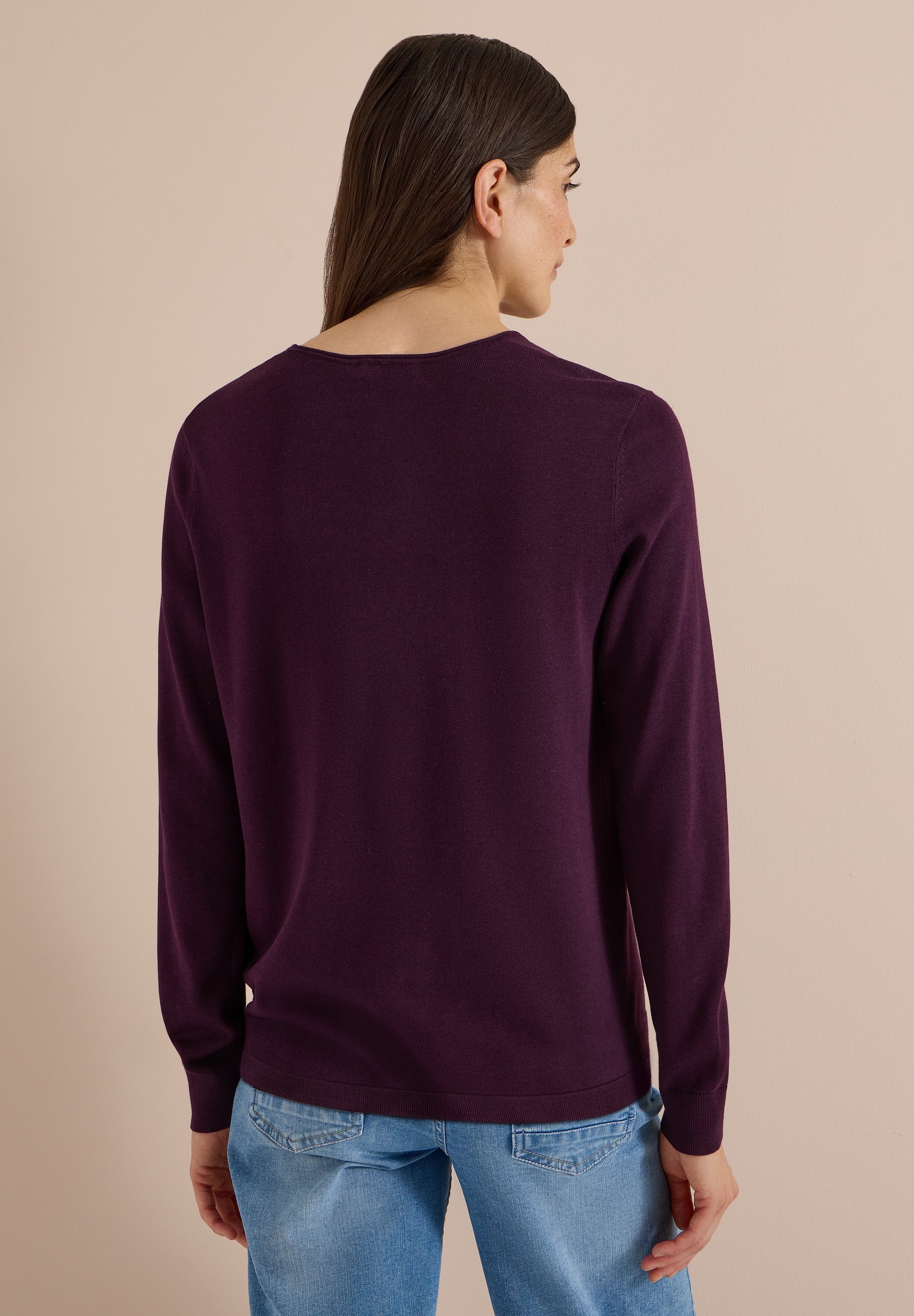Cecil Pull en tricot mélange coton-viscose, maille fine, uni