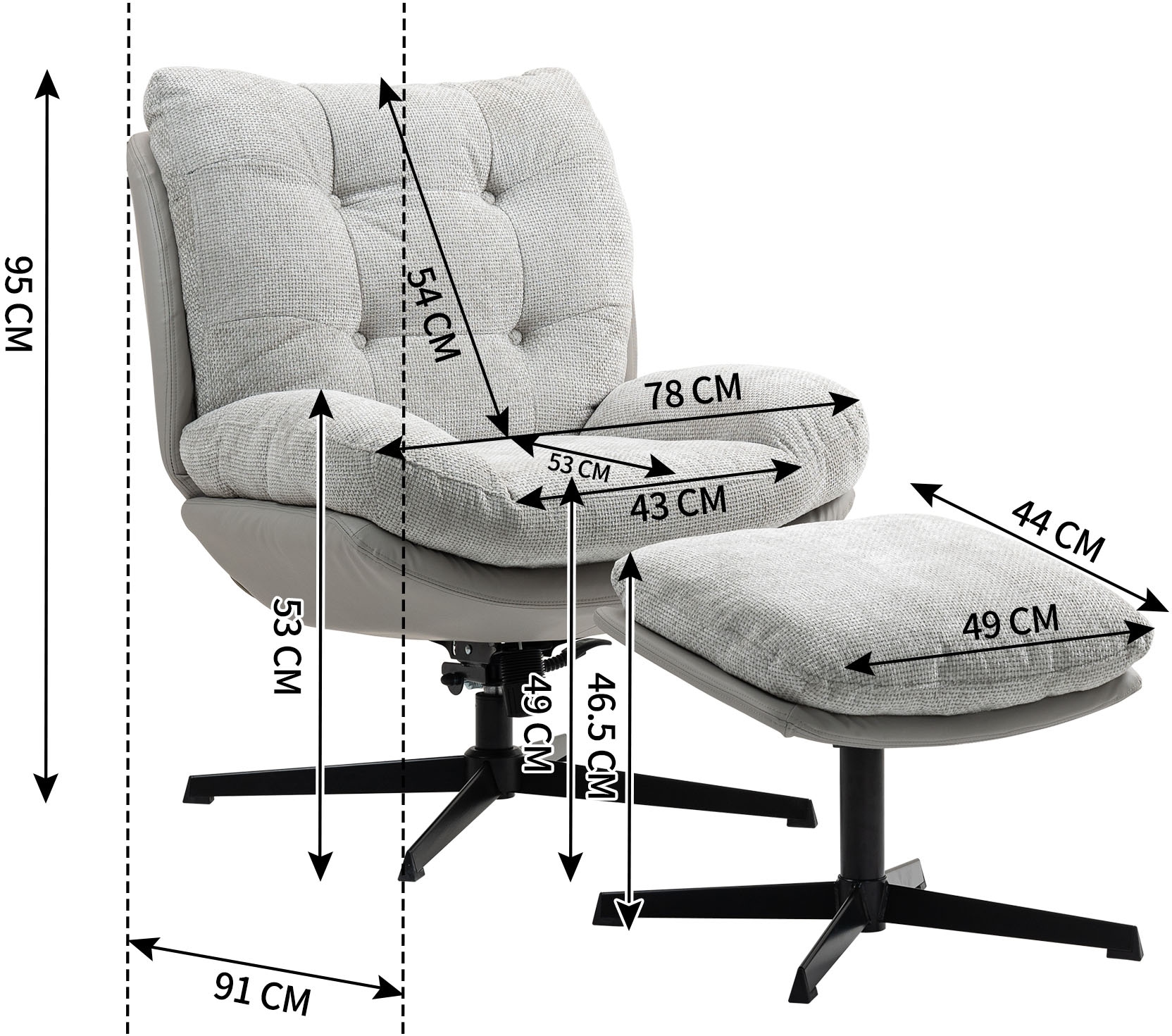 Duo Collection Fauteuil de relaxation »Tolox mit Hocker« avec fonction bascule incluse