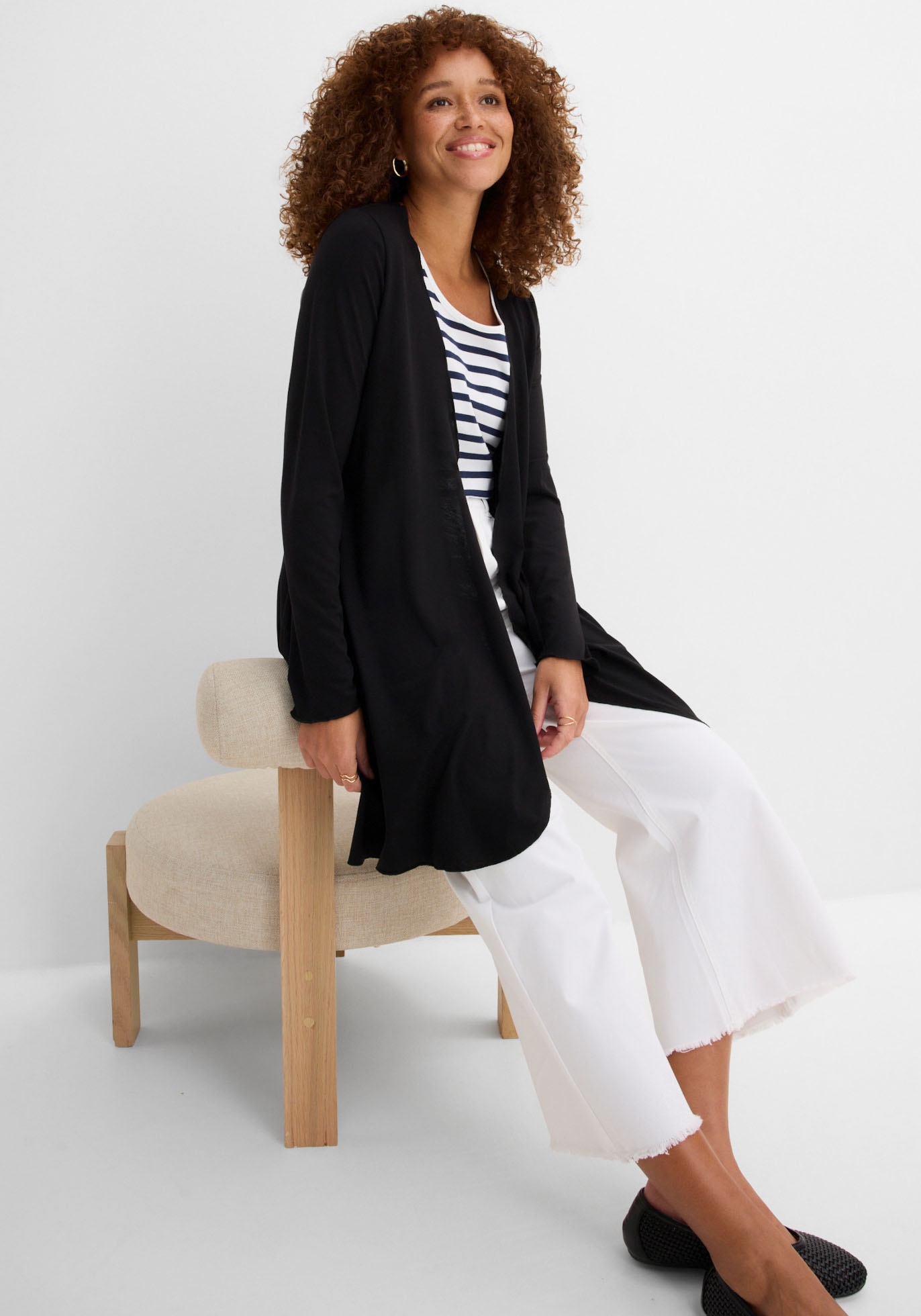 bonprix Shirtjacke »Shirtjacke aus Viskose-Mischung« bequeme Passform, Zipfelsaum, aus Viskose-Mischung, Casual Stil