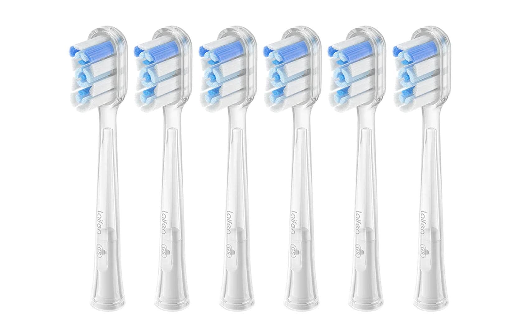 Image of laifen Aufsteckbürste "Laifen Zahnbürstenkopf Super-Clean Transparent, 6 Stück" Schallzahnbürste