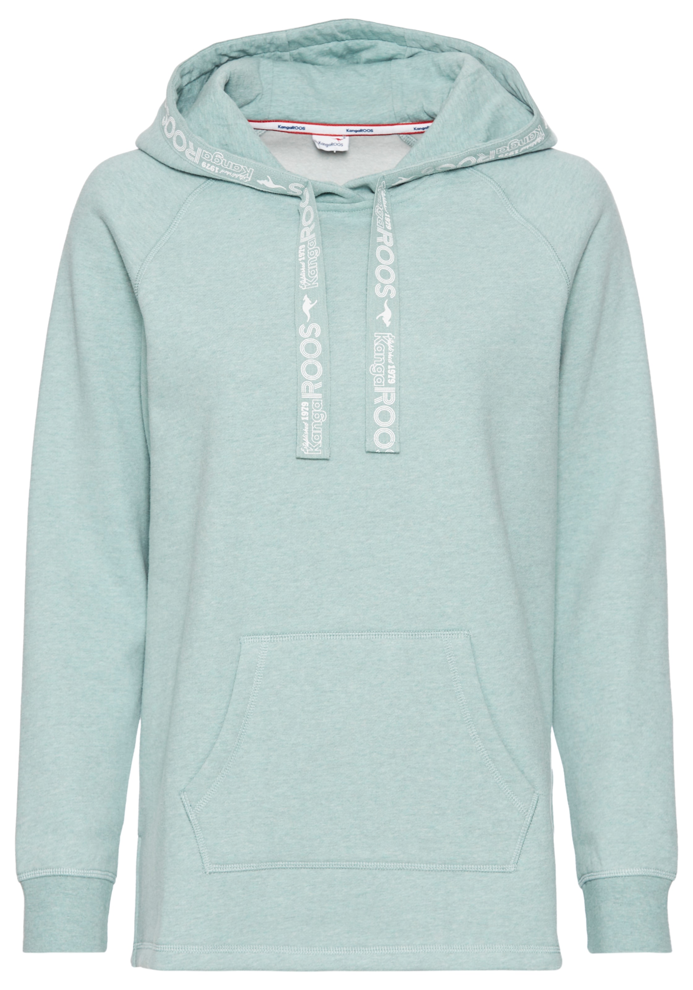KangaROOS Longsweatshirt, mit Logotape an der Kapuze und Schlitz am Saum