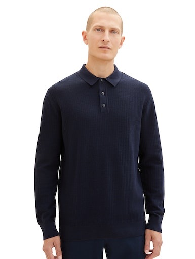 TOM TAILOR Polokragenpullover, mit kurzer Knopfleise am Polokragen