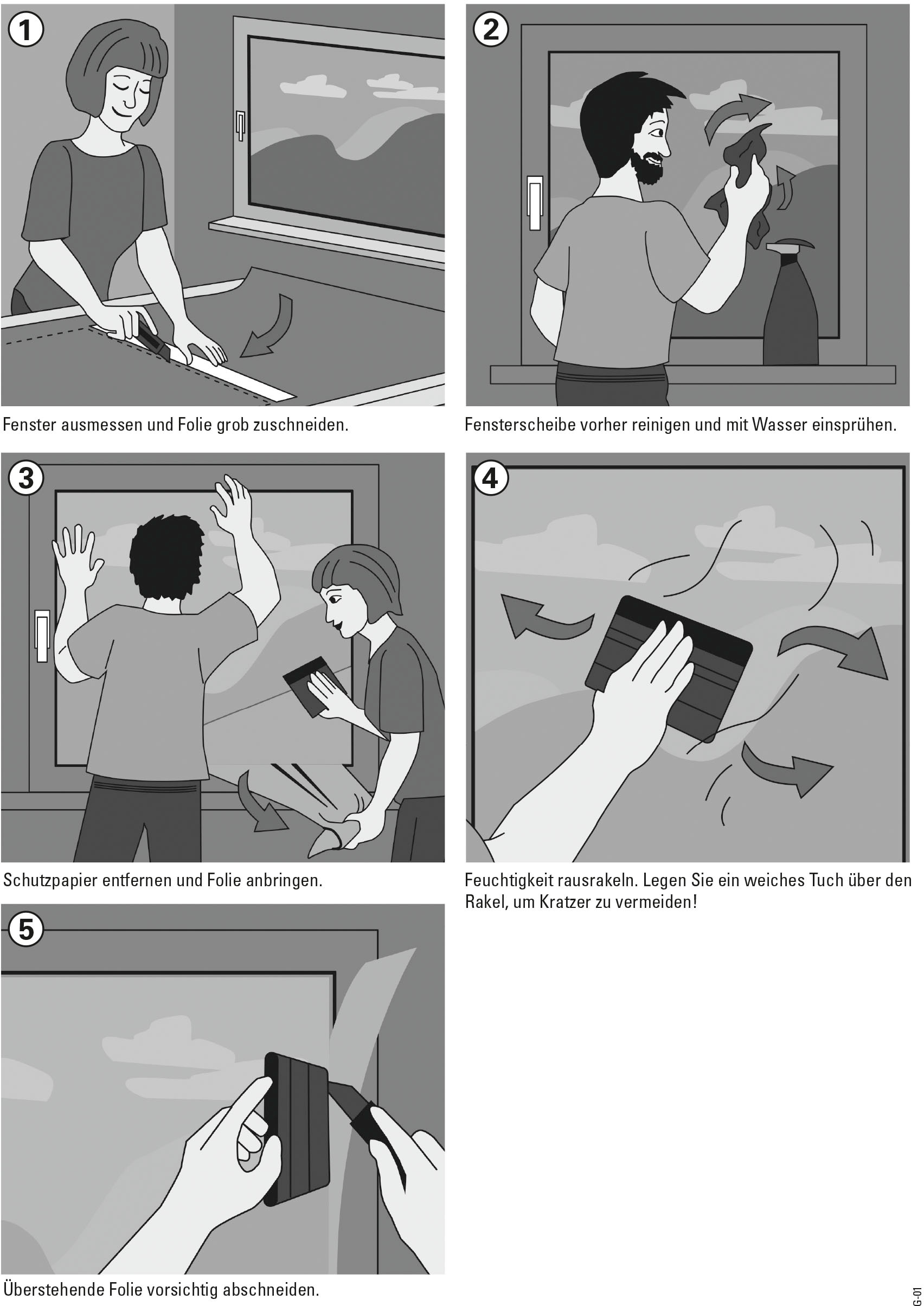 GARDINIA Film pour fenêtre »Statische UV-Folie« 1 cuis halbtransparent selbstklebend 77% UV-Schutz