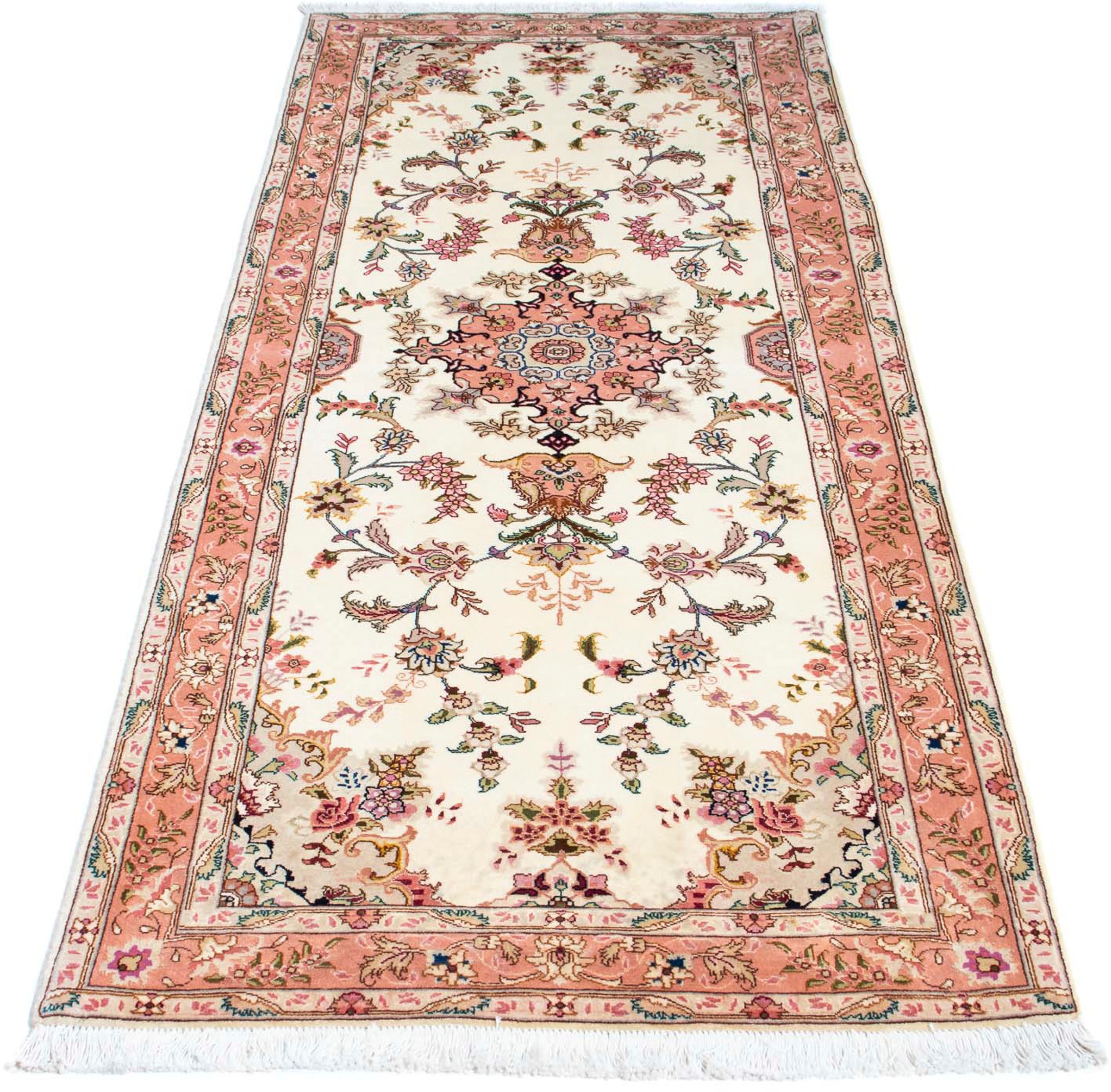Image of morgenland Orientteppich »Perser - Täbriz - Royal - 212 x 82 cm - beige«, rechteckig, 7 mm Höhe, Wohnzimmer, Handgeknüpft, Einzelstück mit Zertifikat bei Ackermann Versand Schweiz