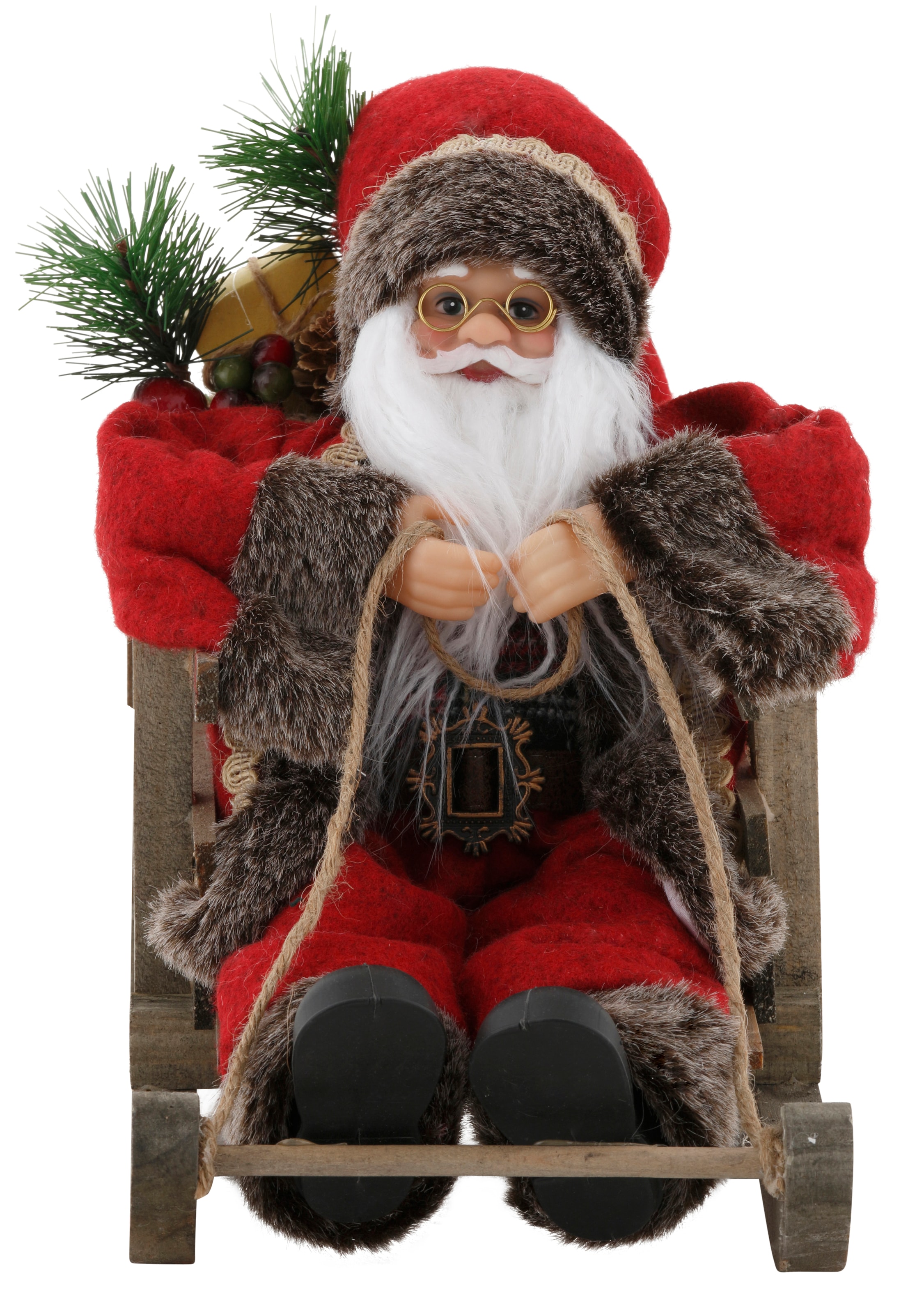 my home Weihnachtsmann »Weihnachtsdeko«, auf Schlitten, Höhe ca. 27,5 cm  jetzt kaufen | Teelichthalter