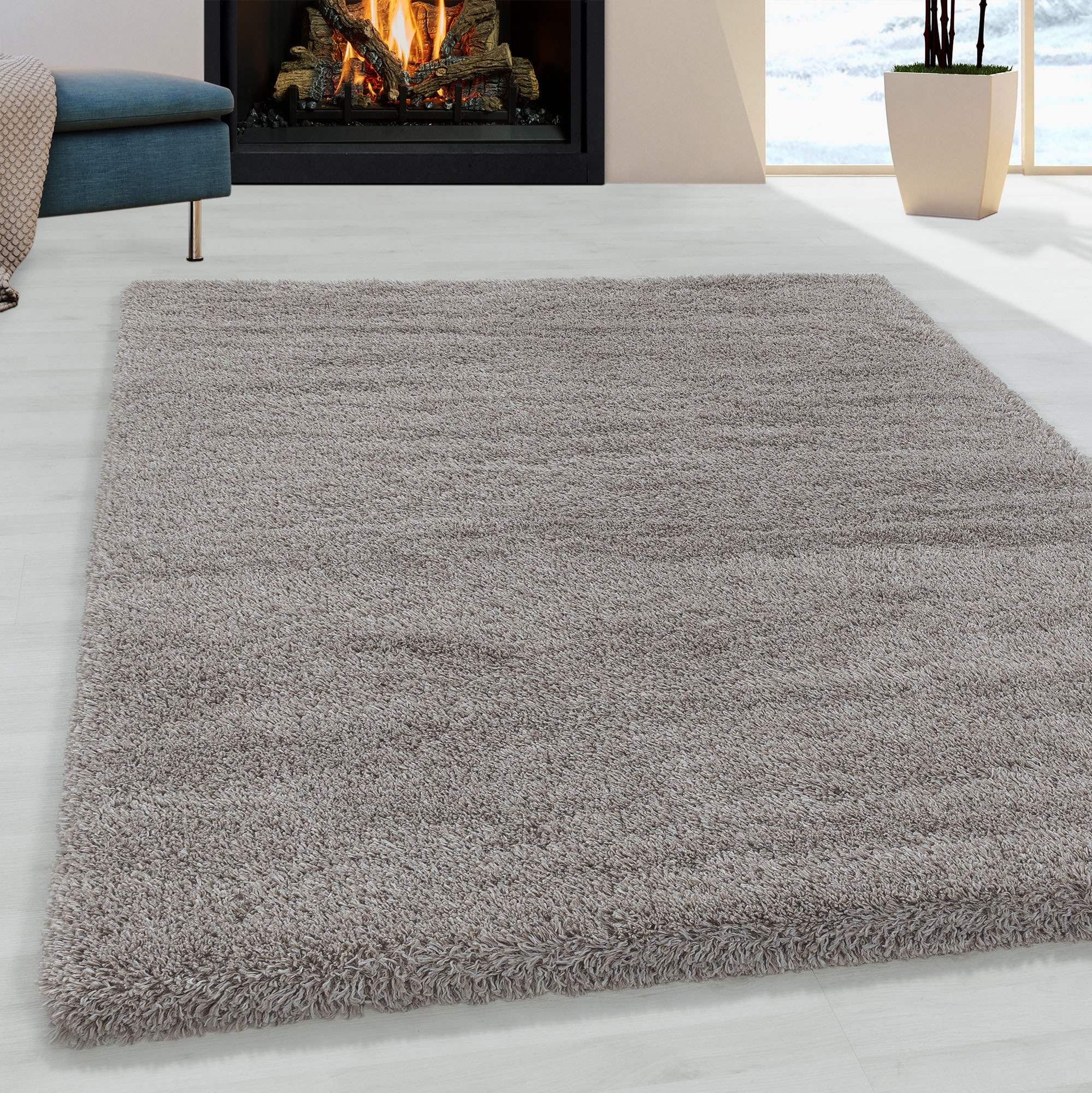 Ayyildiz Teppiche Hochflor-Teppich »FLUFFY 3500«, rechteckig, 50 mm Höhe, Langflor, Shaggy, uni, robust, auch in rund erhältlich, Wohnzimmer