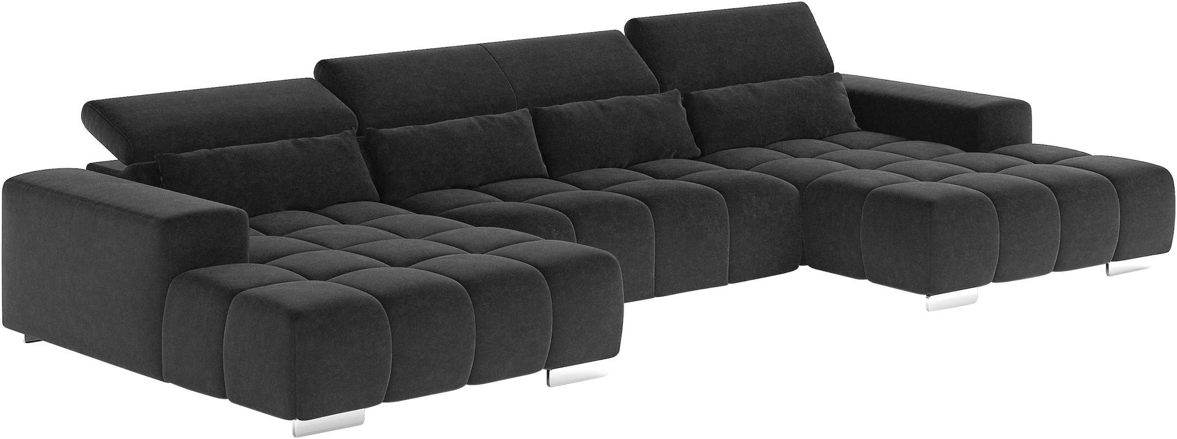 COTTA Wohnlandschaft »Orion U-Form, B: 400 cm« Kopfteilverstellung & 4 Kissen, optional elektr. Sitztiefenverstellung
