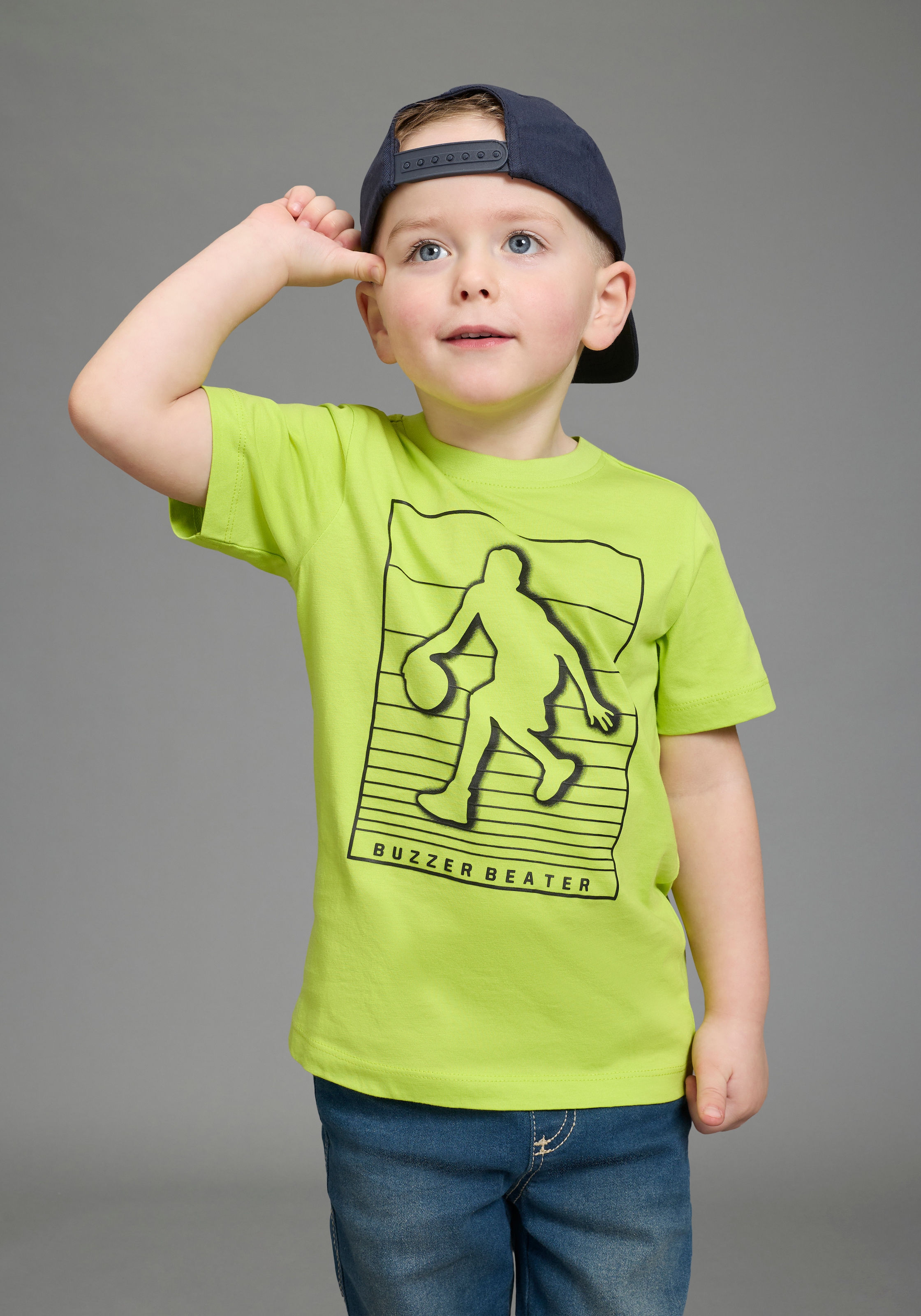 KIDSWORLD T-shirt »2er Pack Shirts mit Basketball-Print« Packung, 2,  sportlicher Stil, Kurzarm, bedruckt, aus Baumwolle