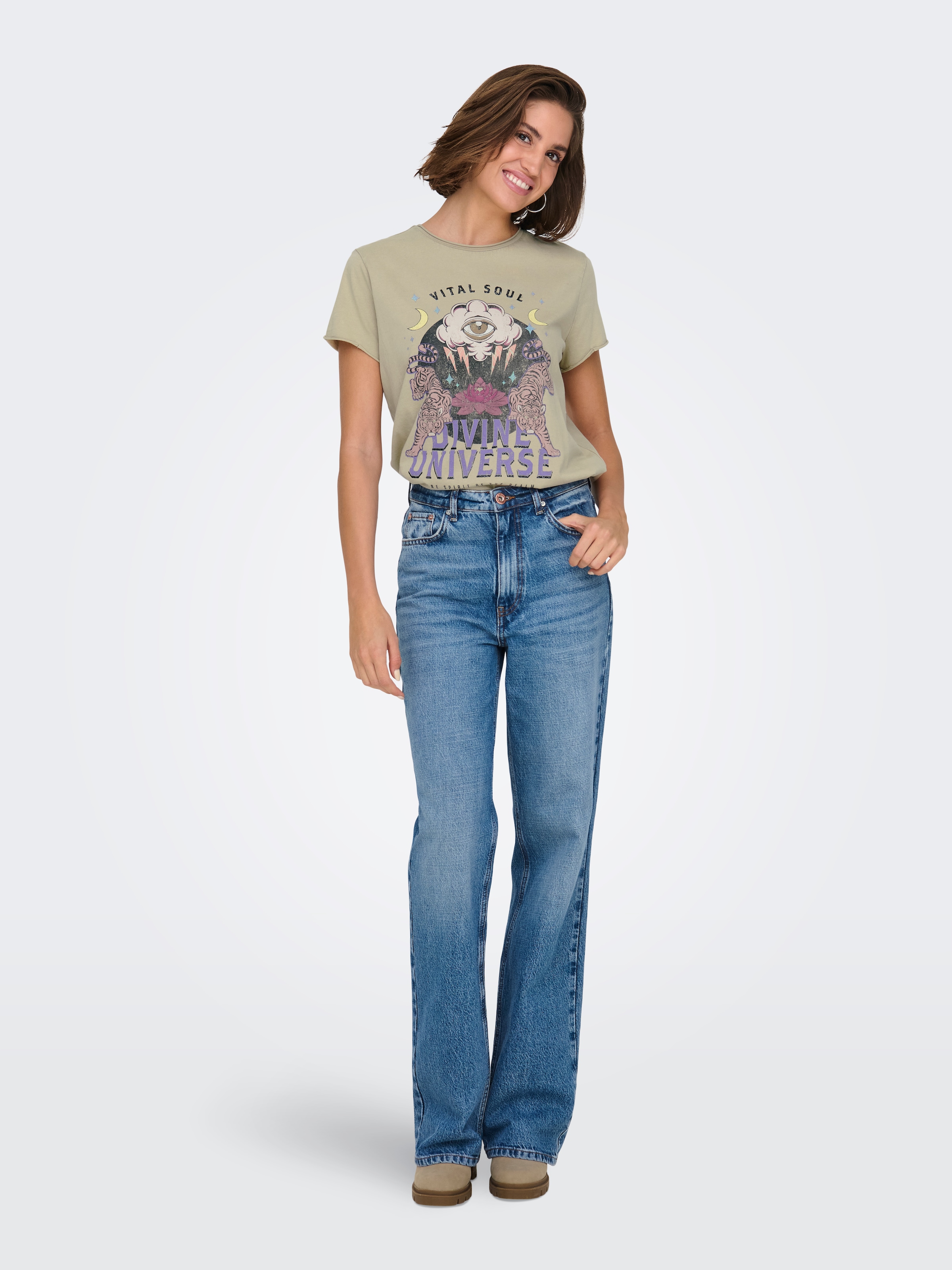 ONLY Kurzarmshirt »ONLLUCY LIFE S/S EYE TOP BOX JRS«