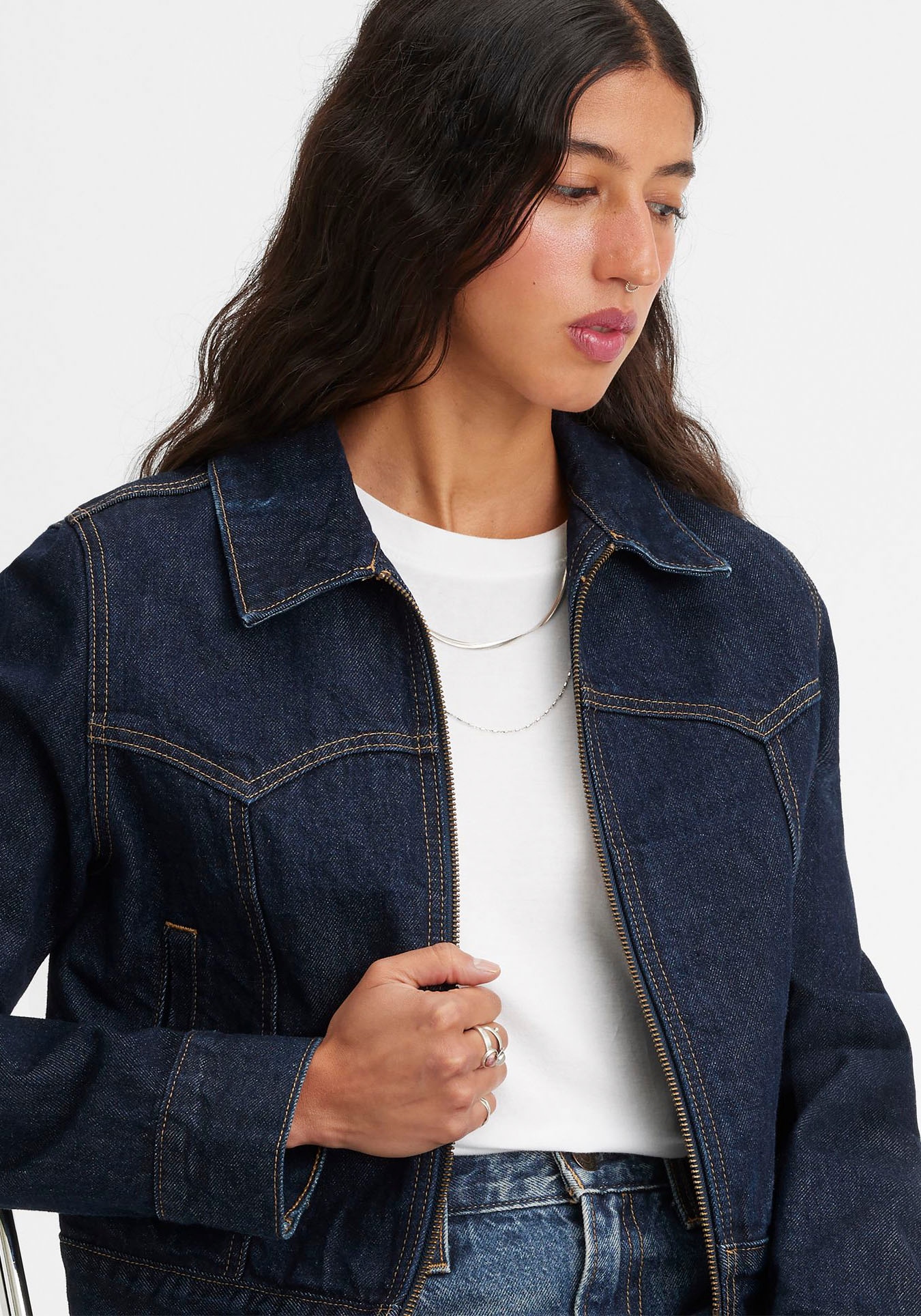 Levi's® Jeansjacke »ZIP SLIM TRUCKER DARK«