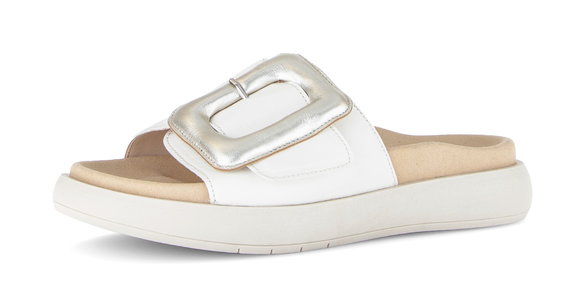 Image of Gabor Pantolette Plateau, Schlupfschuh, Sommerschuh mit grosser Zierschnalle