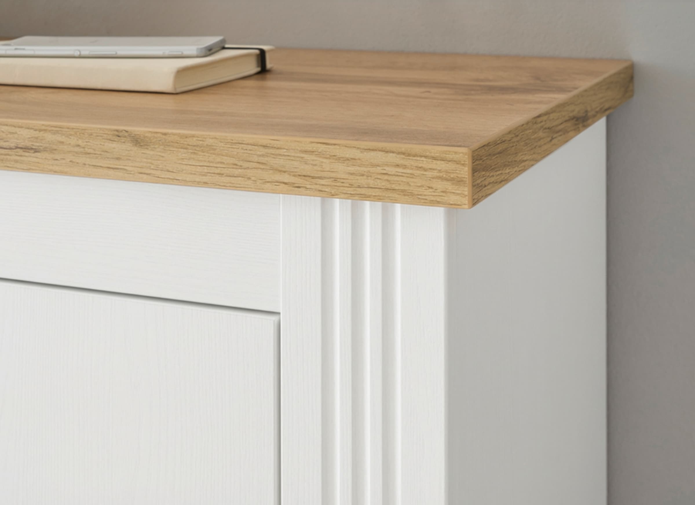 GOODproduct Sekretär »Westminster, PC-Schrank mit klappbarer Tischplatte, Schreibtisch« Home-Office-Schreibtisch, Monitor-/Laptopfach, mit Kabelkanal