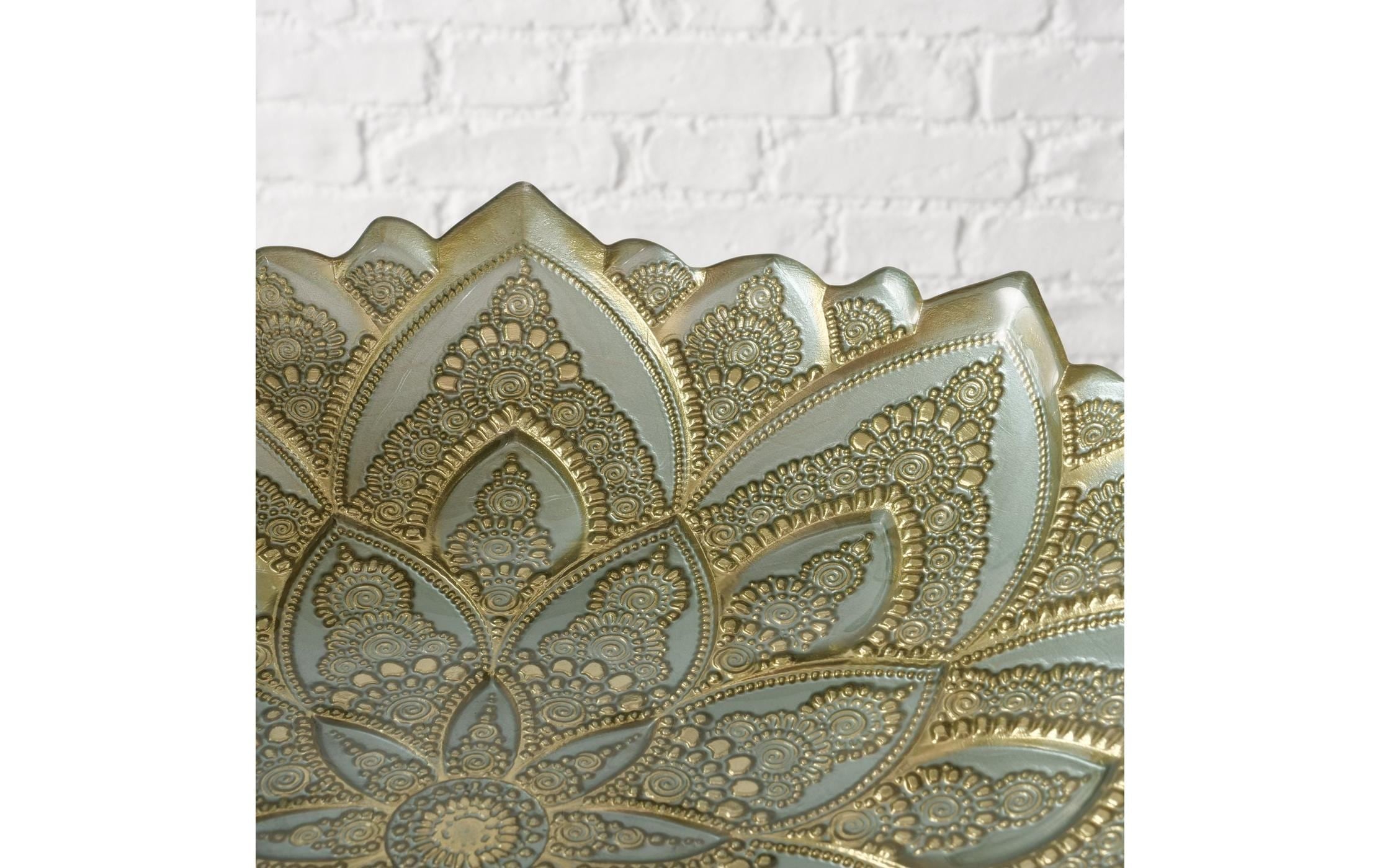 BOLTZE Dekoschale »Lota 33 x 6,5 cm« Handgemalte Glasschale