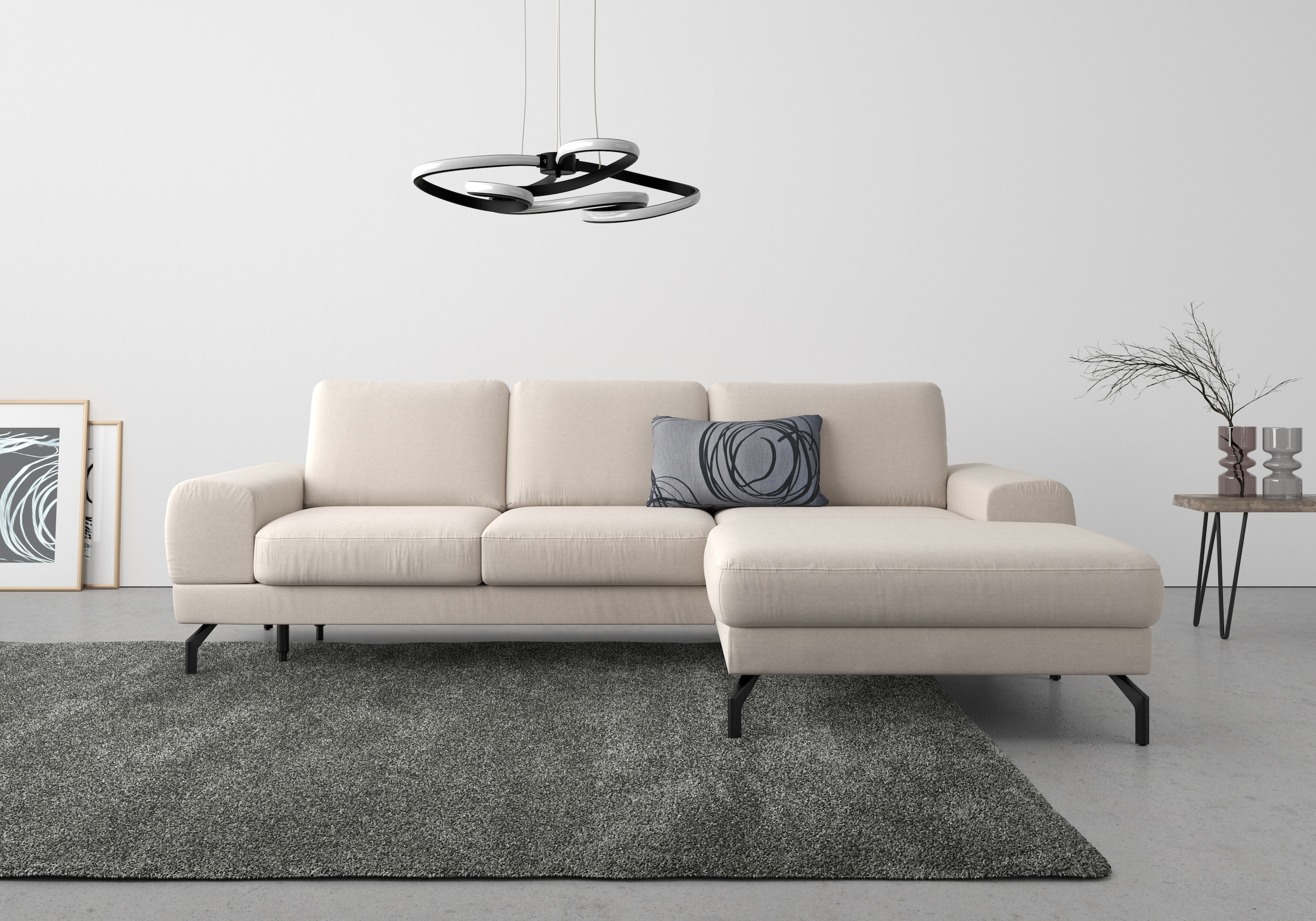 sit&more Ecksofa »Cinturo L-Form«, inklusive Sitztiefenverstellung und Federkern, Sitzhöhe 48 cm