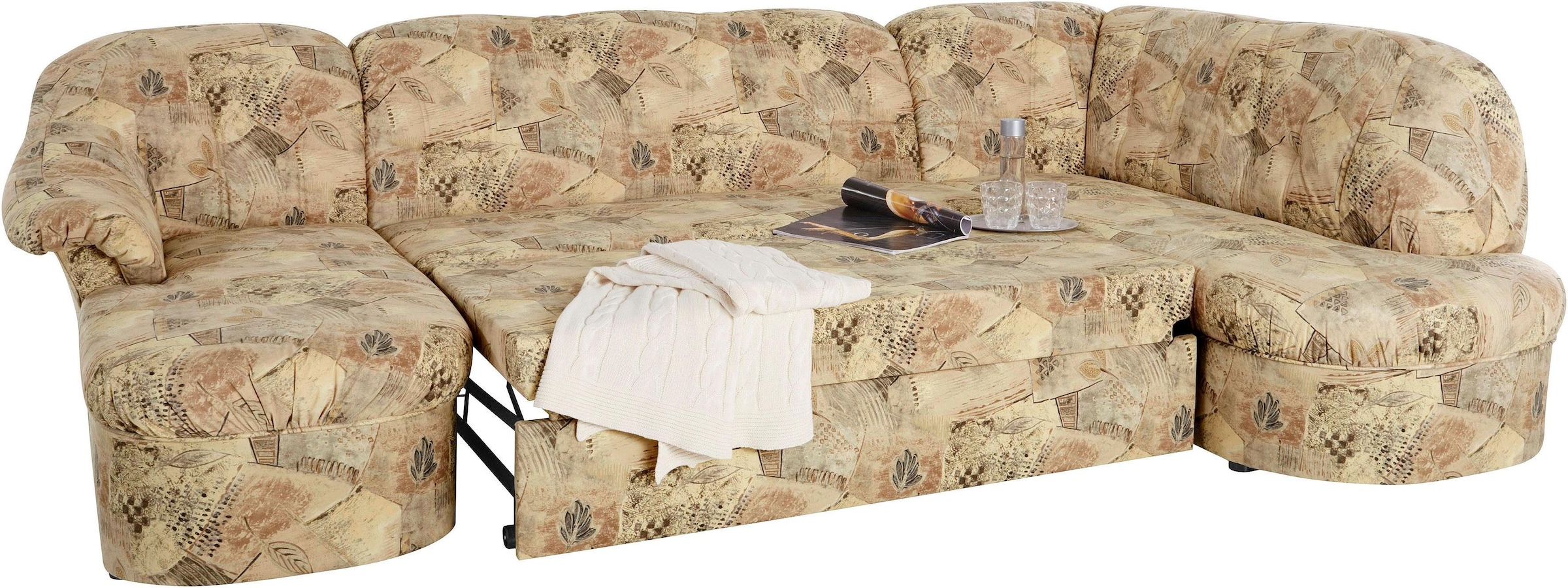 DOMO collection Wohnlandschaft »Pegnitz, zeitlos und modern, mit attraktiver Rückensteppung, U-Form«, wahlweise mit Bettfunktion