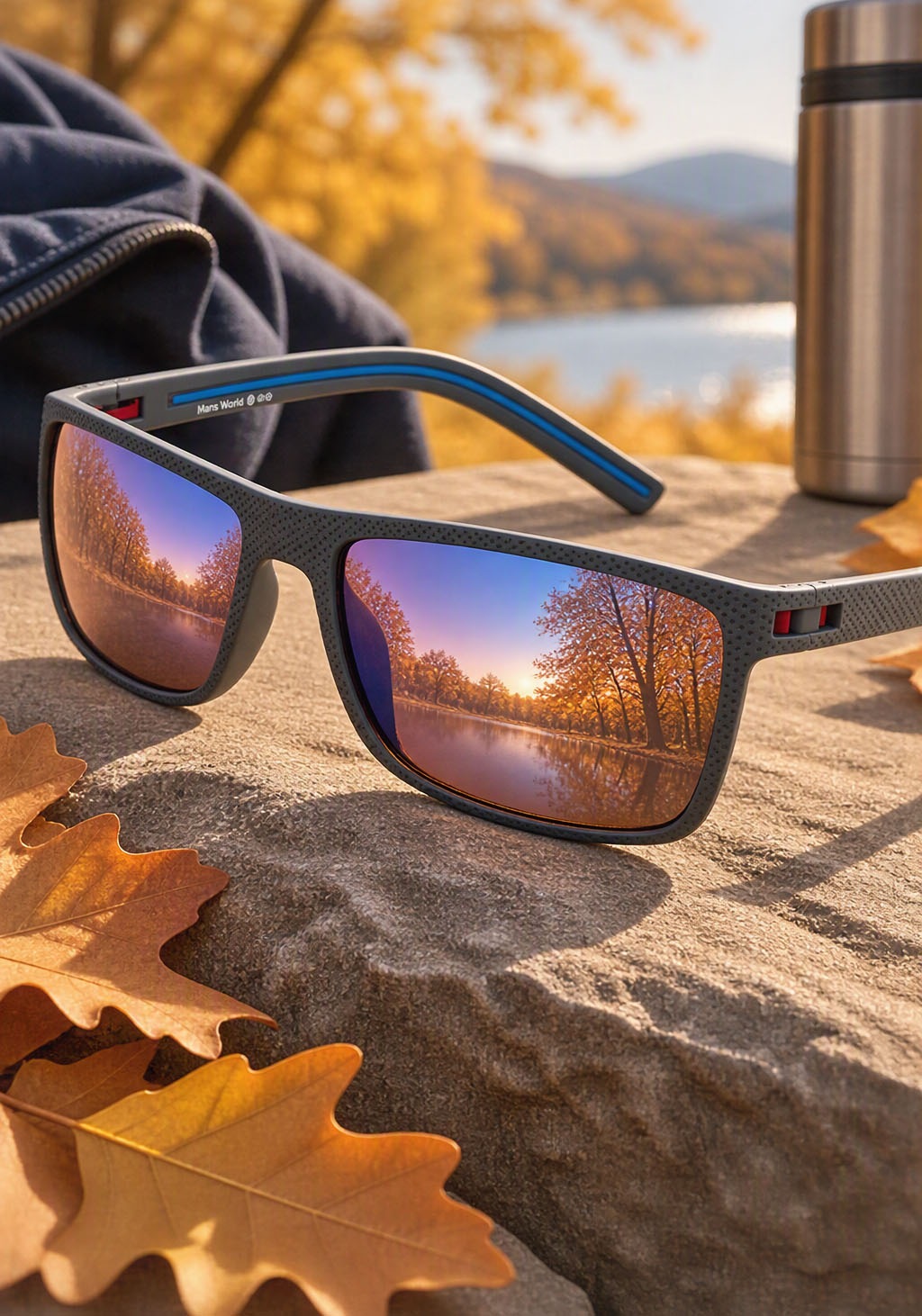 Man's World Sonnenbrille sportlich-modischer Stil, trapezförmige Vollrandfassung