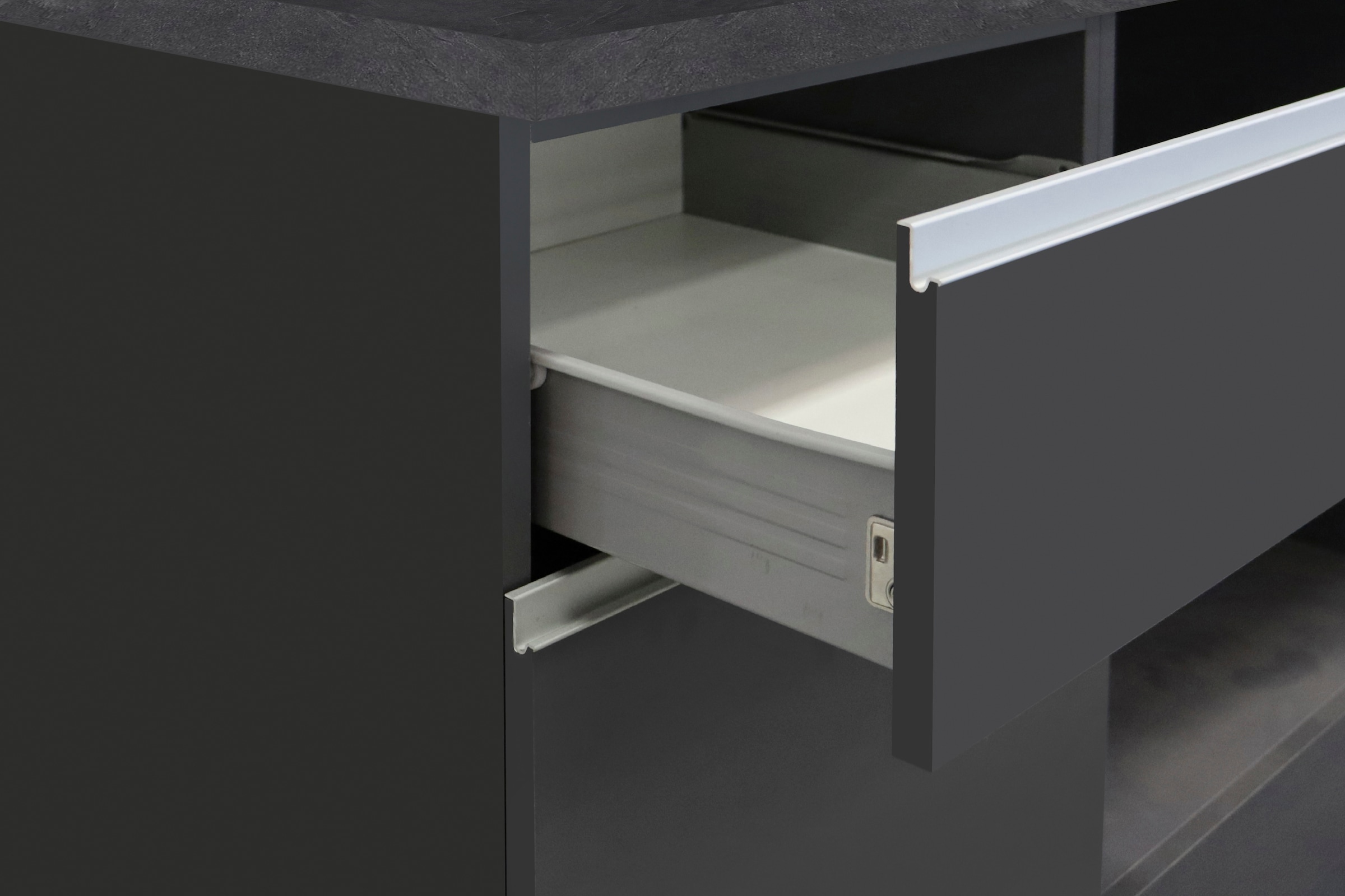 KOCHSTATION Kitchenette »KS-Sole« Breite 256 cm, mit Regalen und Fächern, ohne E-Geräte