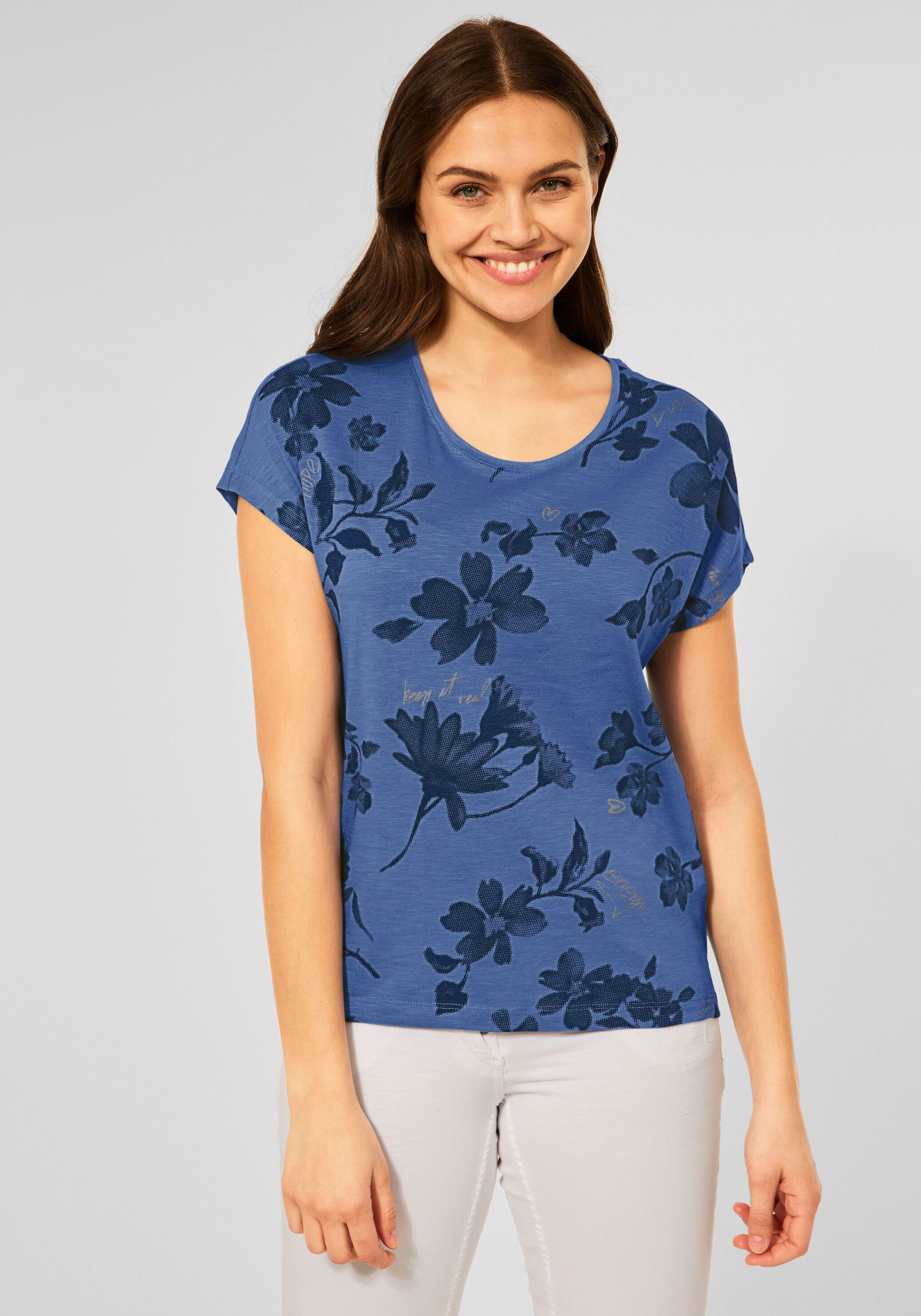 Image of Cecil Rundhalsshirt, mit Blumenprint in Pixel-Optik bei Ackermann Versand Schweiz