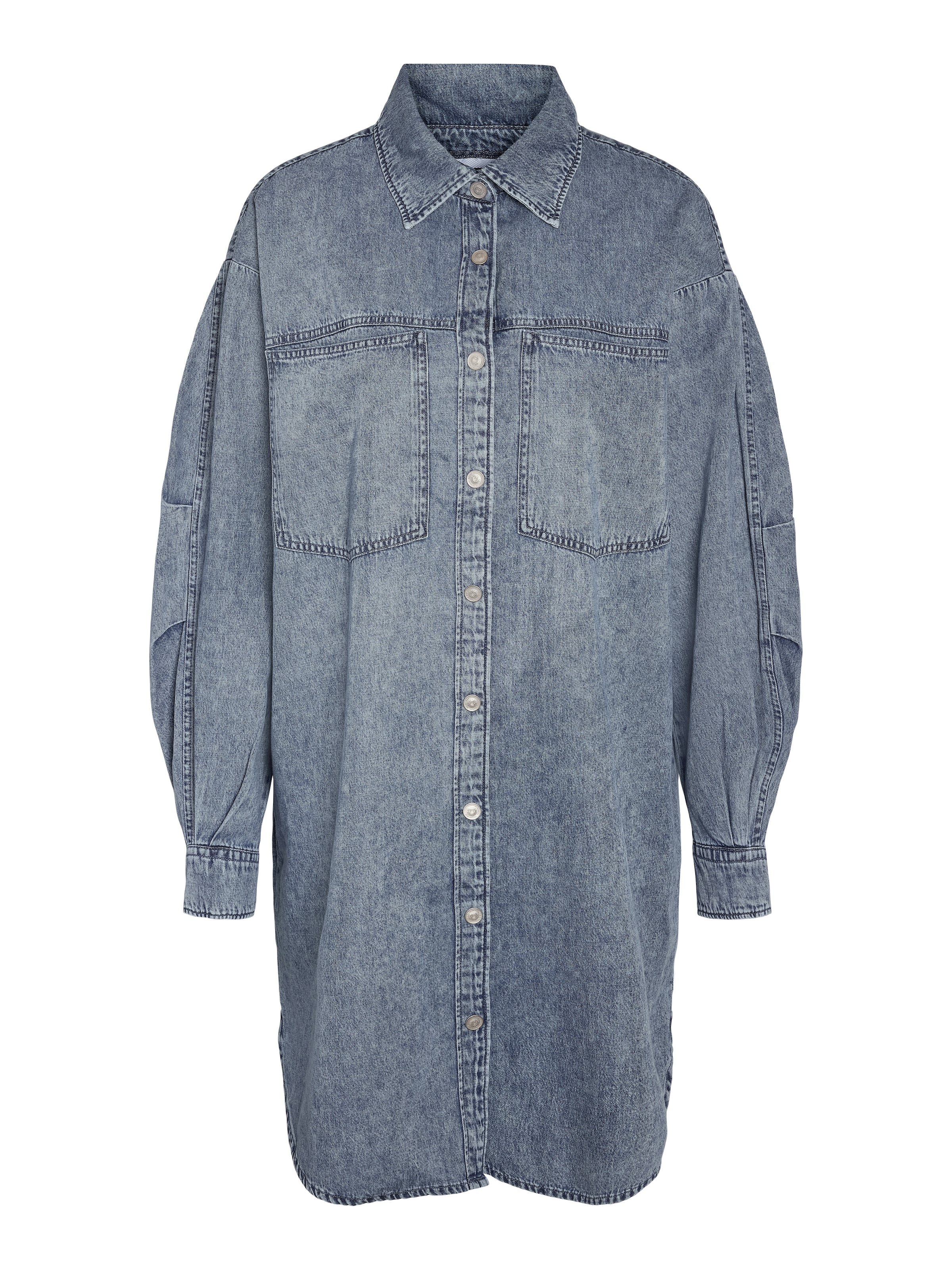 Noisy may Robe en jean »NMENZA RICA LS SHIRT DRESS« Poches plaquées coton, coupe ample