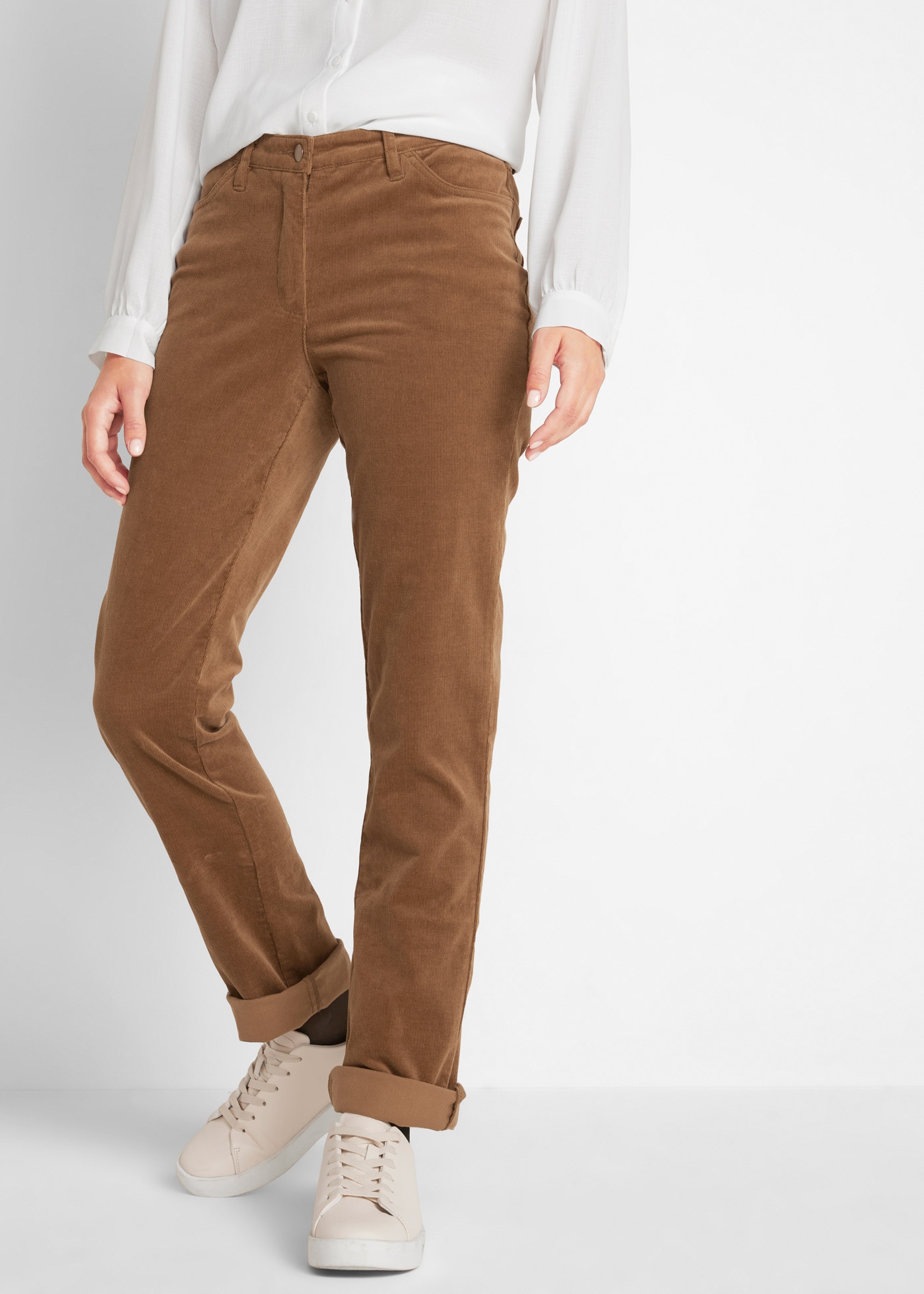 Image of bonprix Cordhose "Stretch-Cordhose, Straight" aus Stretch-Material, Slim Fit, mit Eingrifftaschen