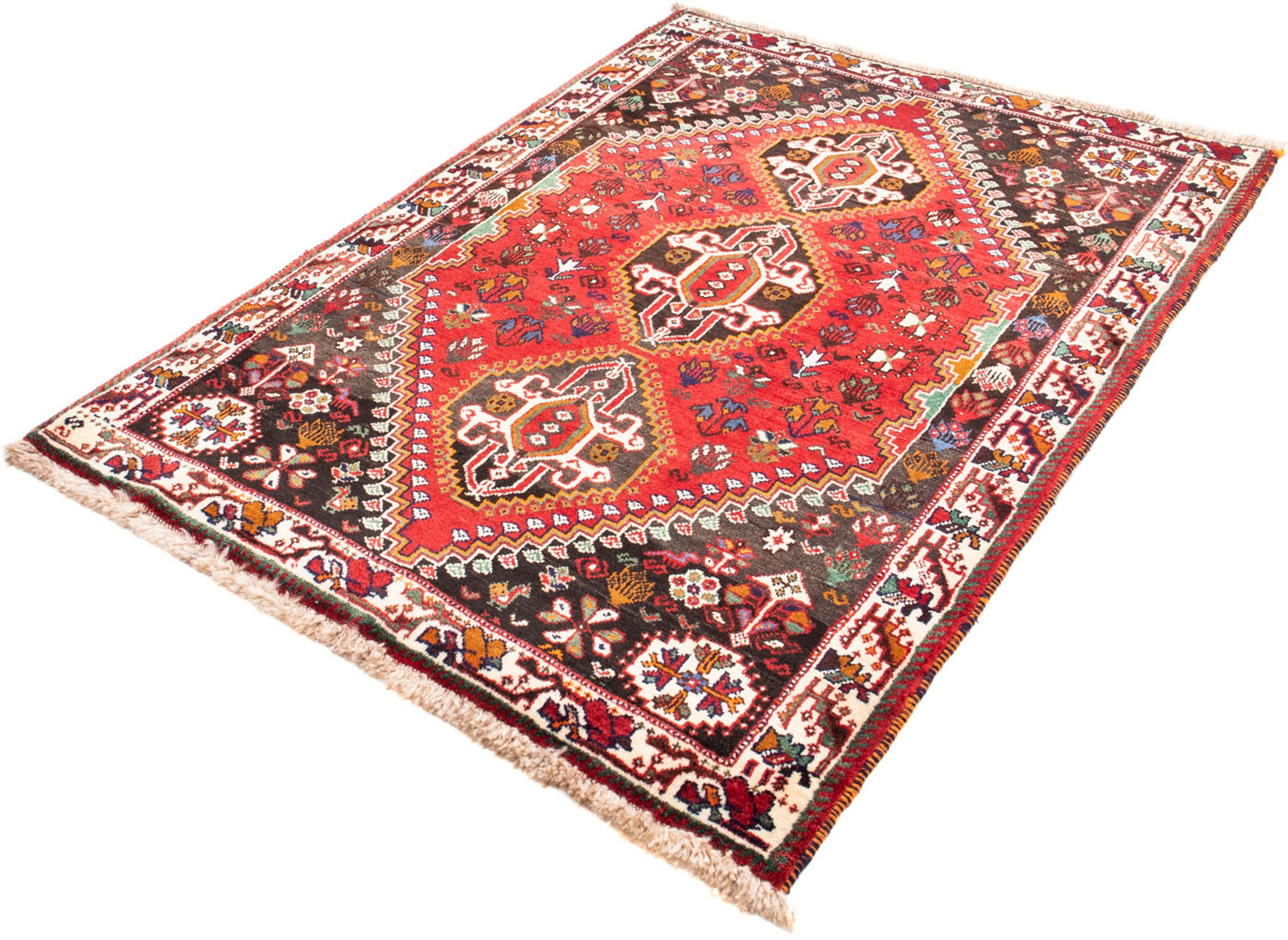 Image of morgenland Orientteppich »Perser - Nomadic - 162 x 114 cm - dunkelrot«, rechteckig, 10 mm Höhe, Wohnzimmer, Handgeknüpft, Einzelstück mit Zertifikat bei Ackermann Versand Schweiz