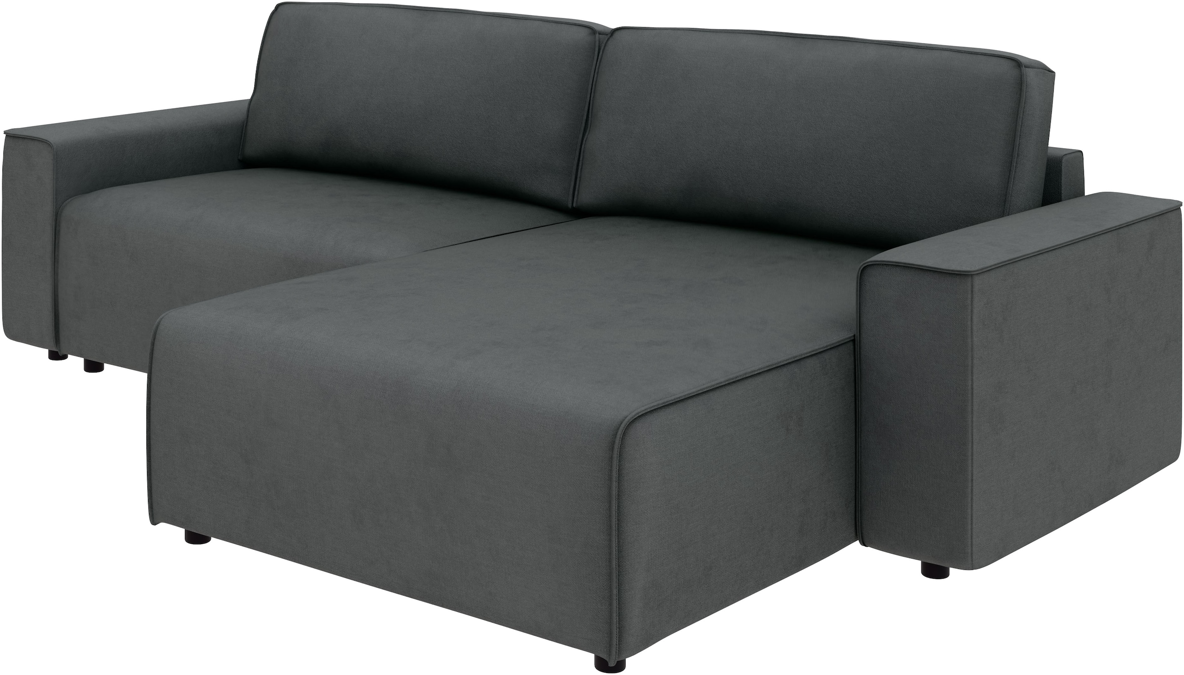 Home affaire Ecksofa »Chance, Recamiere beidseitig montierbar, Schlaffunktion, Breite 265 cm« in Struktur fein LINO, mit Schlaffunktion und Bettkasten