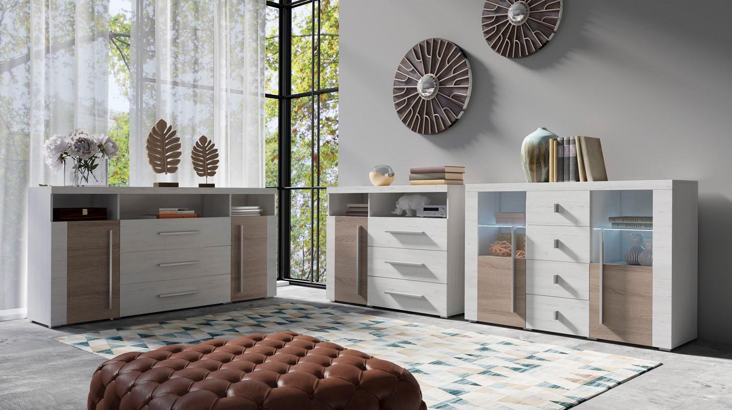 INOSIGN Kommode »Roger,Breite 120cm, moderne Anrichte mit 3 Schubladen«, Kommode mit viel Stauraum, Masse 120x92x38,5 (B/H/T)