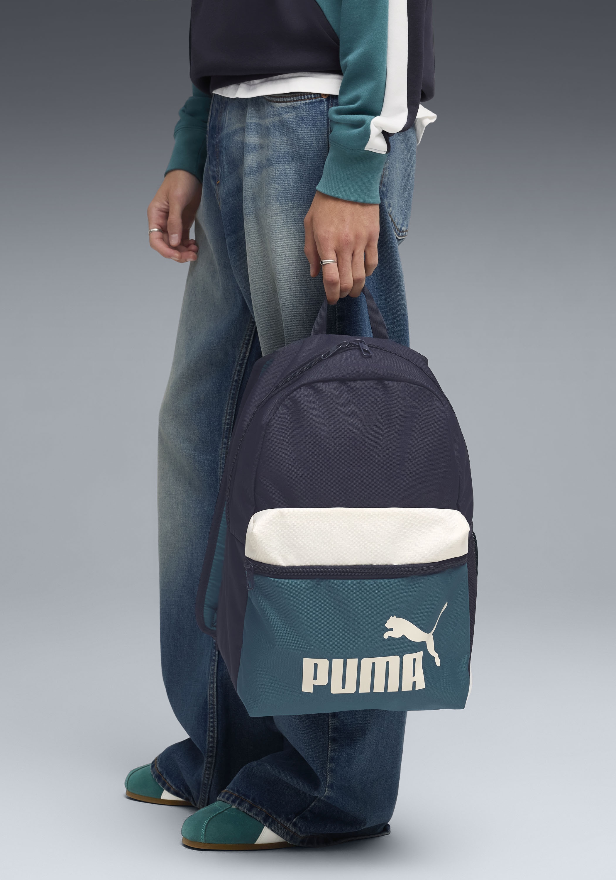 PUMA Sac à dos »PHASE COLOR BLOCK BACKPACK« für sportliche Aktivitäten und Alltag, mit geräumigem Hauptfach