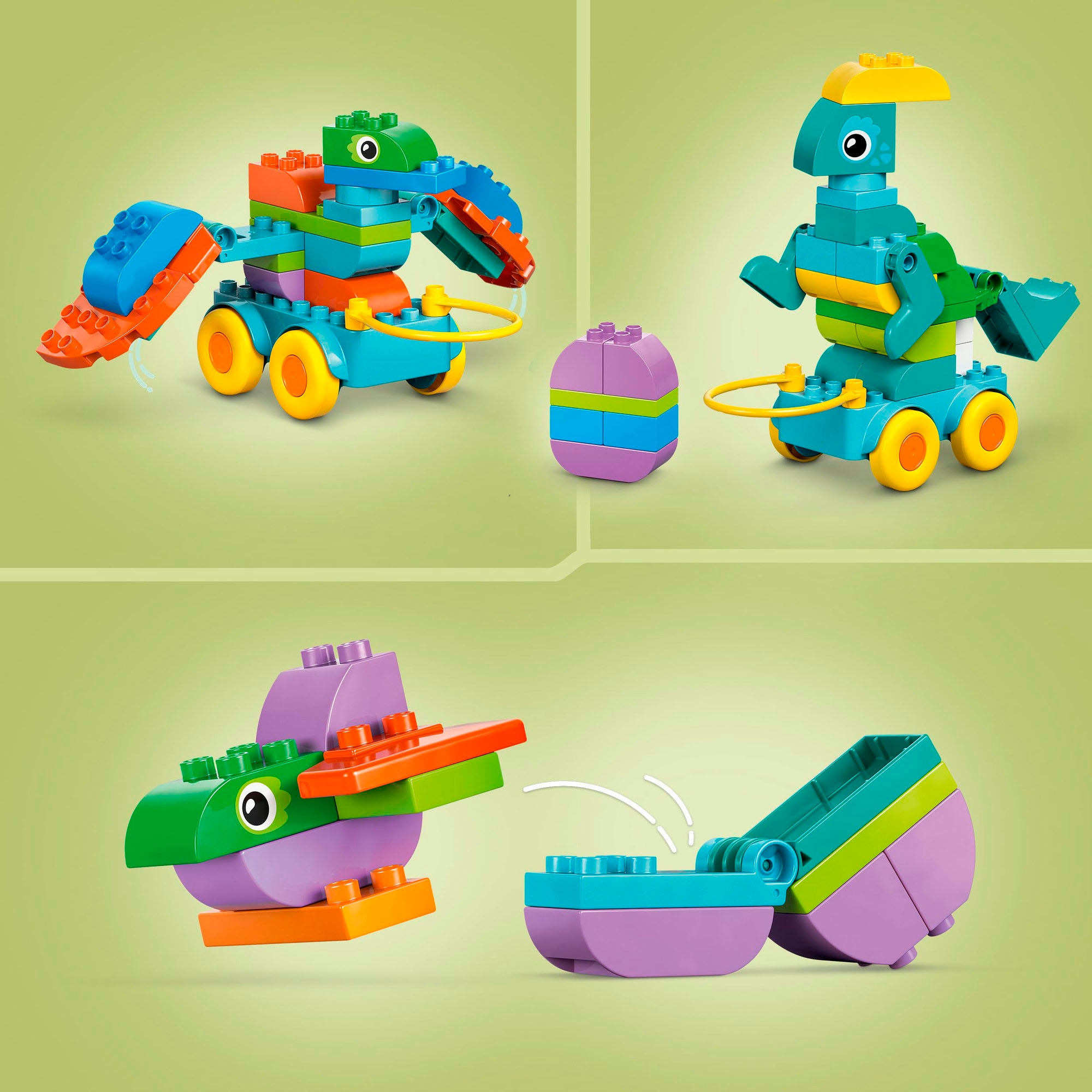 LEGO® Konstruktionsspielsteine »Dinos auf Rädern 3-in-1-Set (10451), LEGO DUPLO Town« Made in Europe