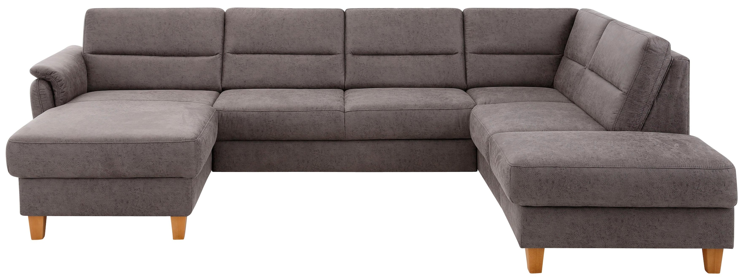 Home affaire Wohnlandschaft »Palmera U-Form, B: 308 cm, grosse Stoff + Leder Auswahl« optional Schlaffunktion & Bettkasten, Federkern, XXL-Wohnlandschaft