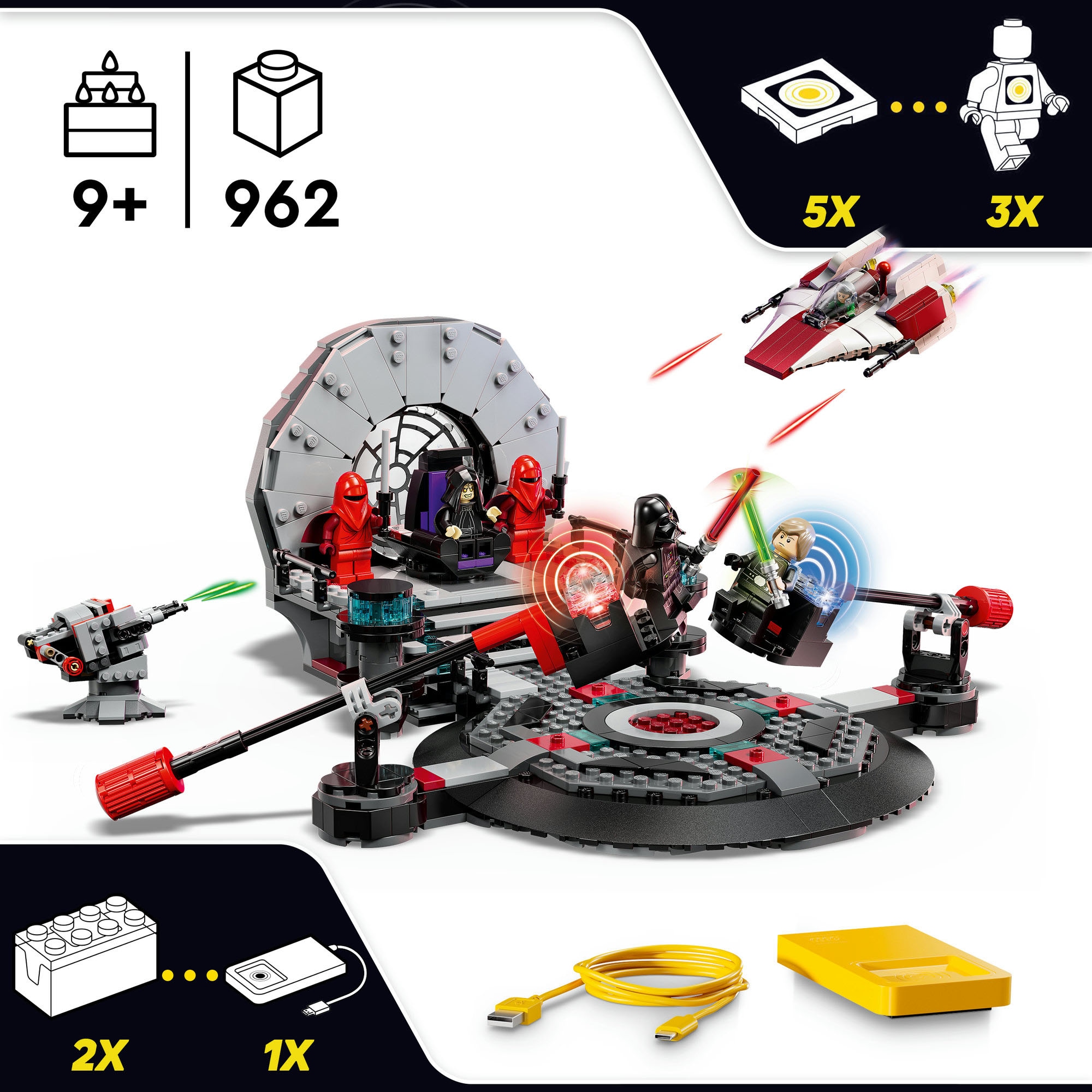 LEGO® Pions de construction »SMART Play: A-Wing und das Duell im Thronsaal (75427), LEGO Star Wars™« inklusive SMART Brick; mit Licht- und Soundeffekten