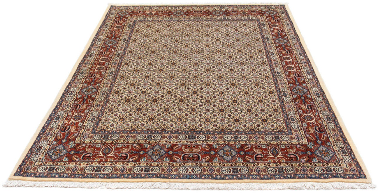 Image of morgenland Wollteppich »Moud Stark Gemustert Beige 188 x 151 cm«, rechteckig, 1 mm Höhe, Unikat mit Zertifikat bei Ackermann Versand Schweiz