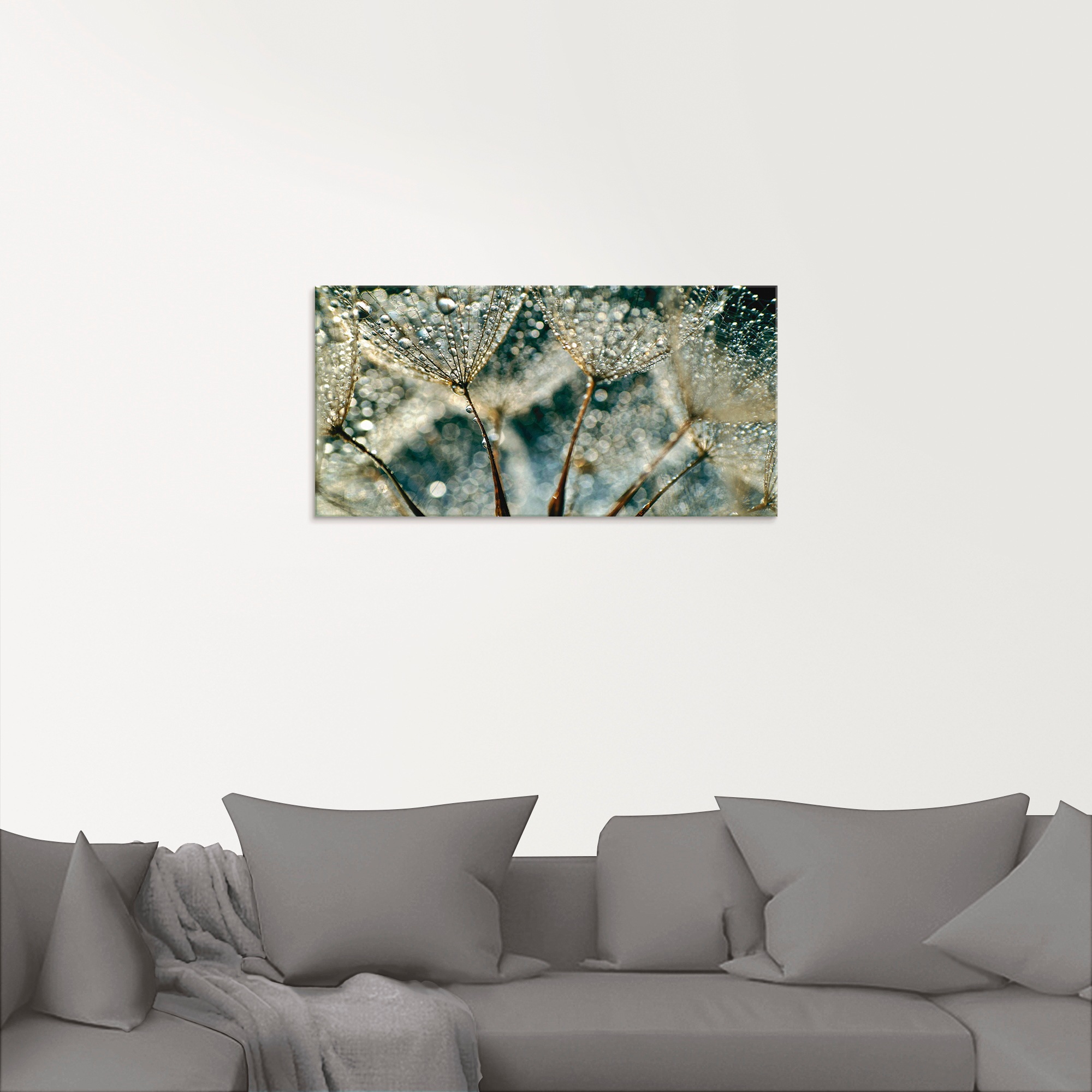 Artland Glasbild »Pusteblume Regenschauer«, Blumen, (1 St.), in verschiedenen Grössen