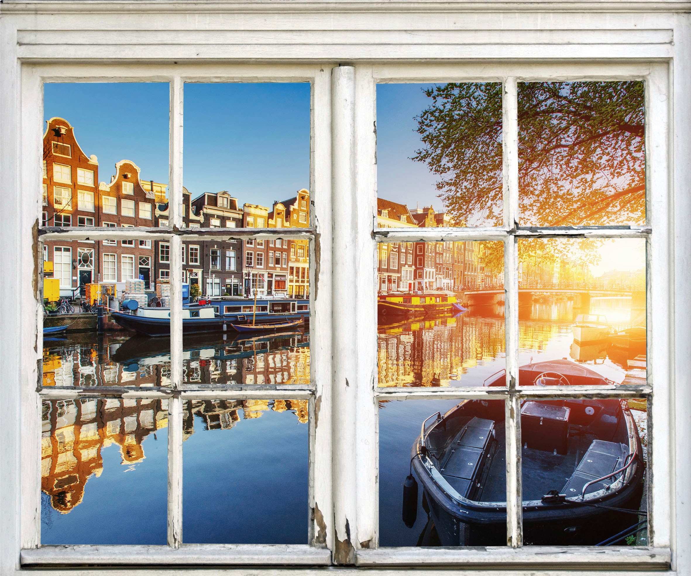 Image of queence Wandsticker "Amsterdam" Wandsticker, Wandbild, selbstklebend, Amserdam, Niederlande