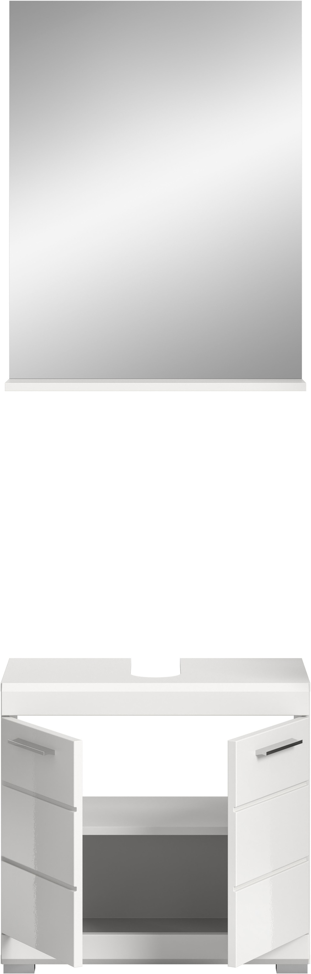 welltime Badmöbel-Set »Siena, 2 teilig, bestehend aus: Waschbeckenunterschrank, Spiegel« Set, TOPSELLER!, 2 Stk. tlg.