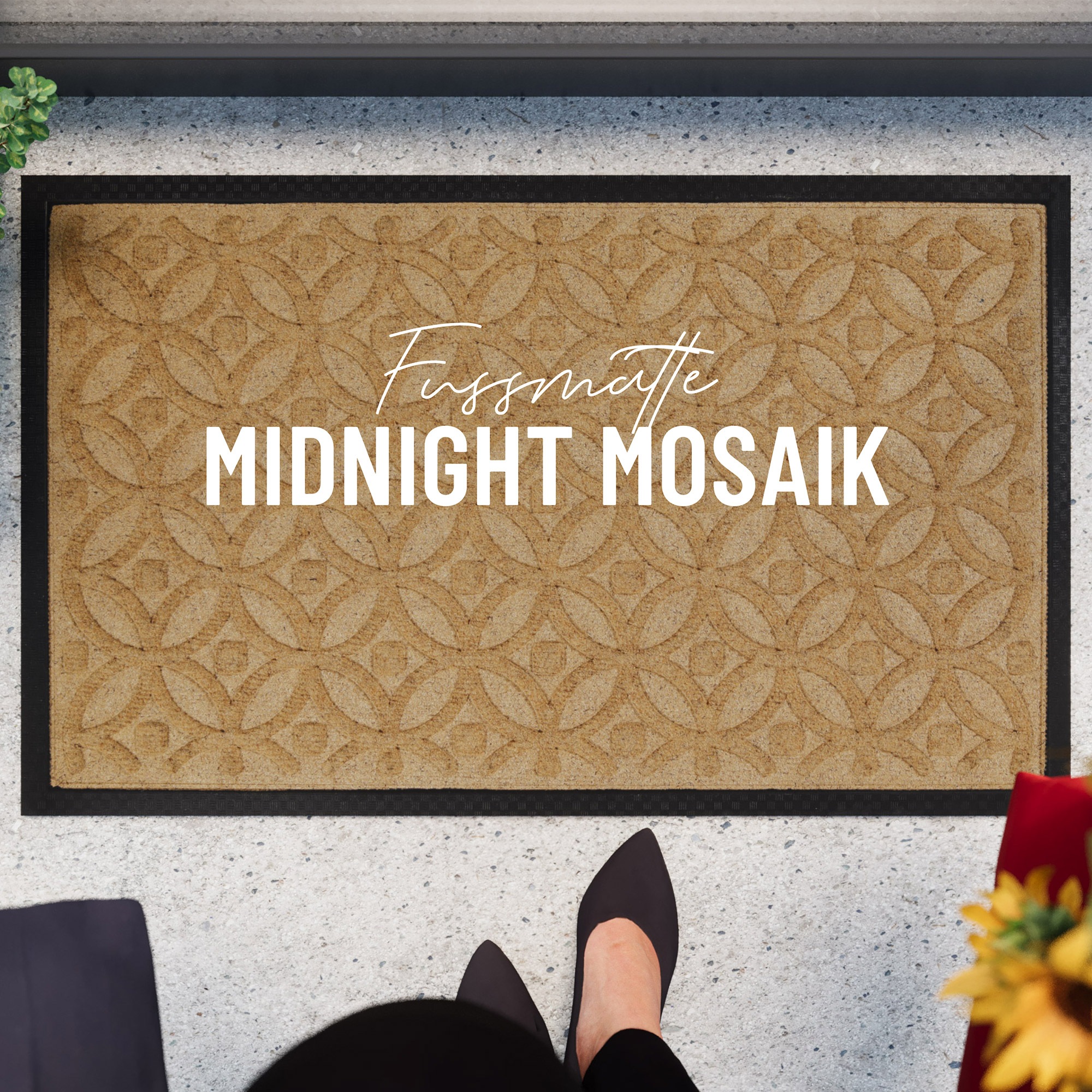 Wecon home Fussmatte »Midnight Mosaic«, rechteckig, 4 mm Höhe, pflegeleicht, rutschfest, Ornamente, Innen & Aussen, Schmutzfangmatte