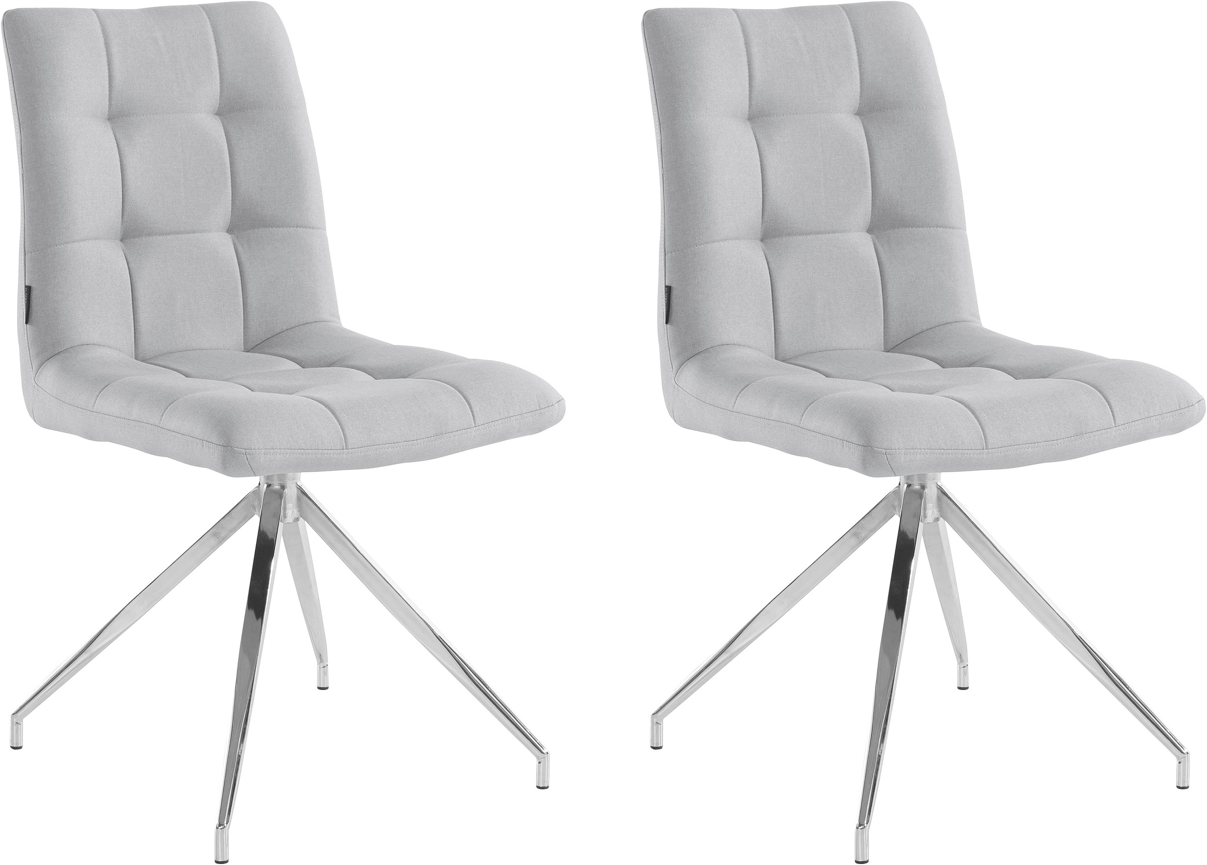 Image of Places of Style Esszimmerstuhl »Micah«, 2 St., Webstoff, im 2er Set erhältlich, Sitz und Rücken gepolstert, mit Gestell aus Metall in schwarz oder verchromt, in verschiedenen Farbvarianten enthältlich, Sitzhöhe 50 cm bei Ackermann Versand Schweiz