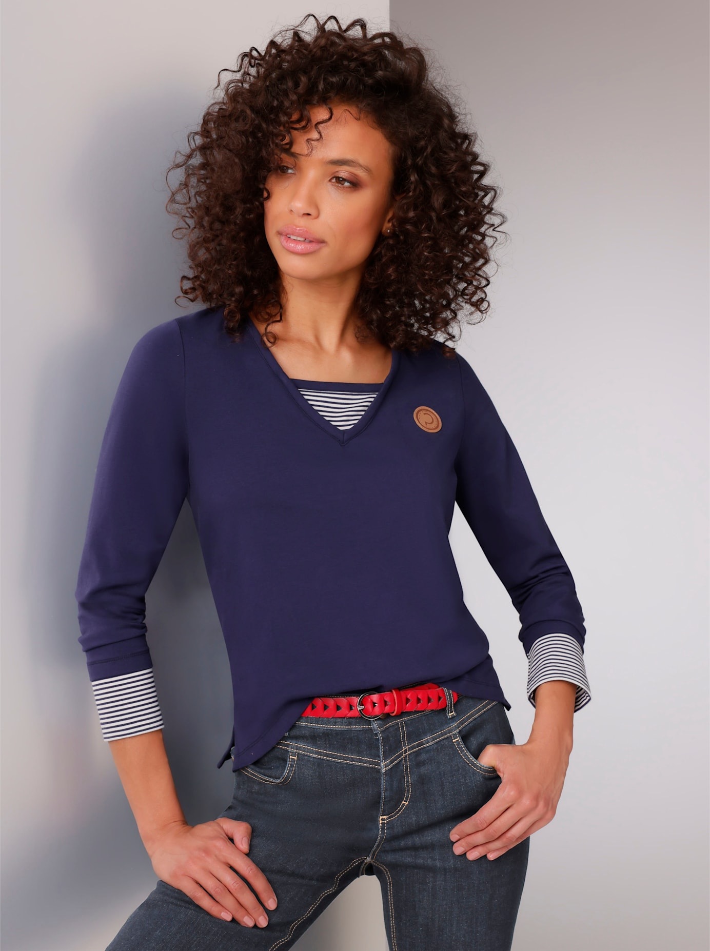 CREATION L PREMIUM Langarmshirt »Pima-Baumwoll-Shirt«, (1 tlg.)