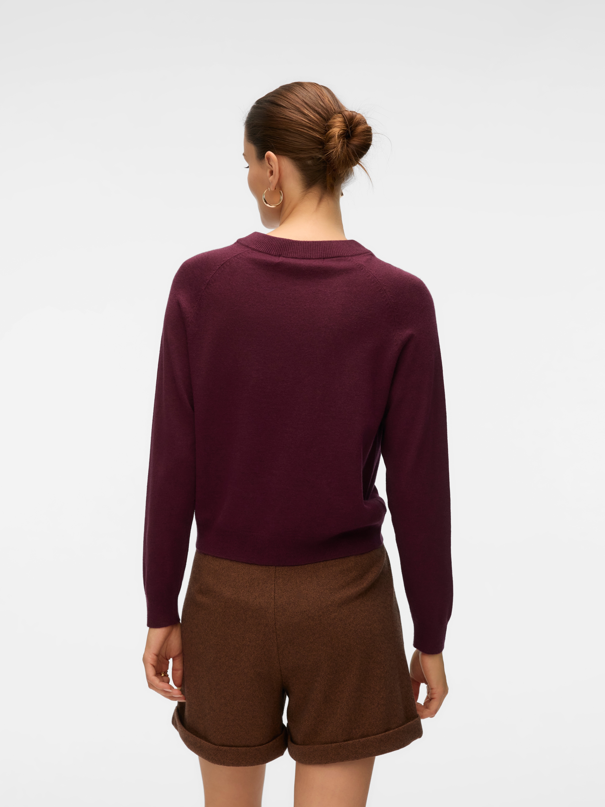 Vero Moda Pull en tricot »VMHAPPY LS O-NECK BUTTON PULLOVER BOO«
