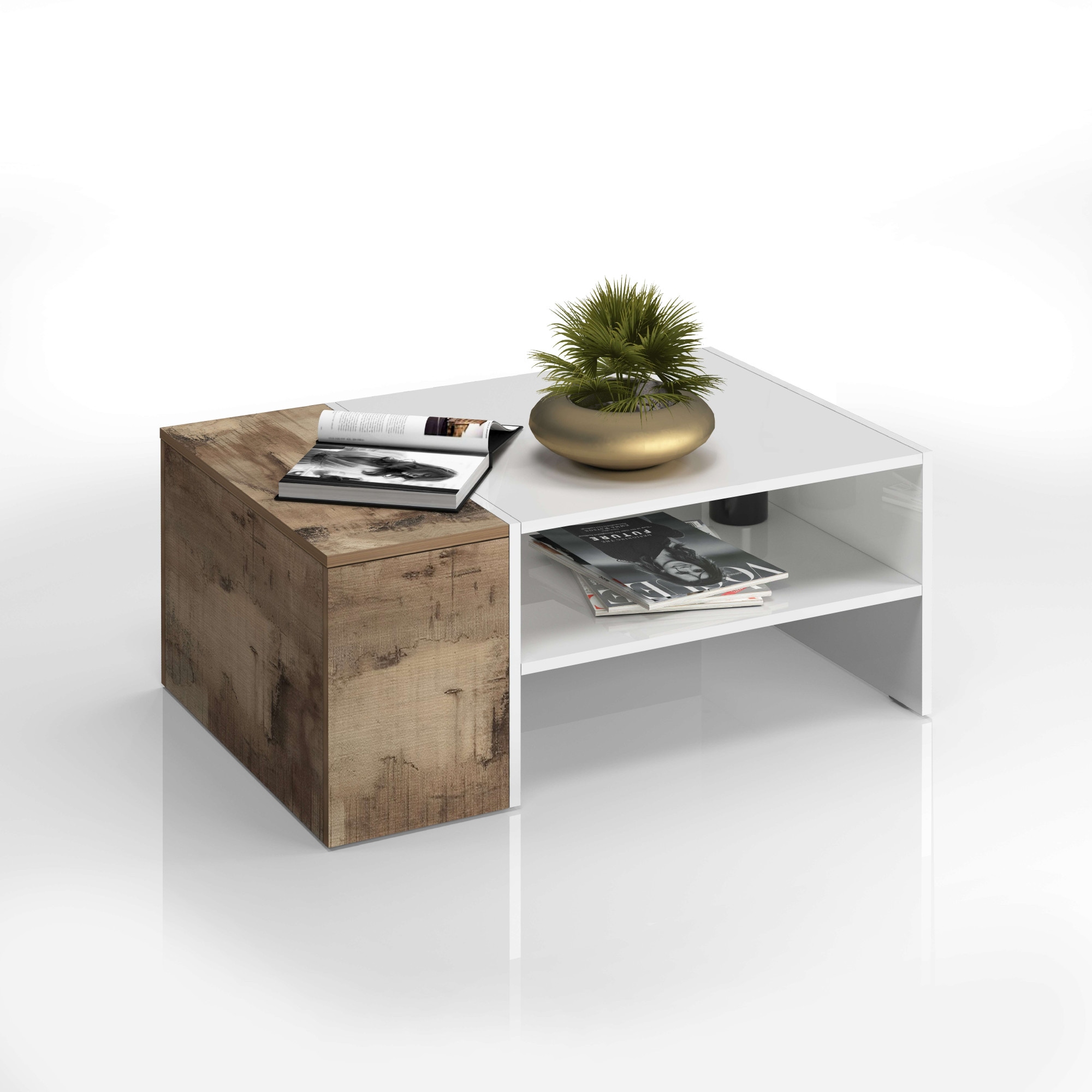 Home affaire Couchtisch »Coro, Couchtisch, Couchtisch mit seitlichem Stauraum,Sofatisch« Länge 90 cm, mit zwei Ablagefächern davon eines geschlossen