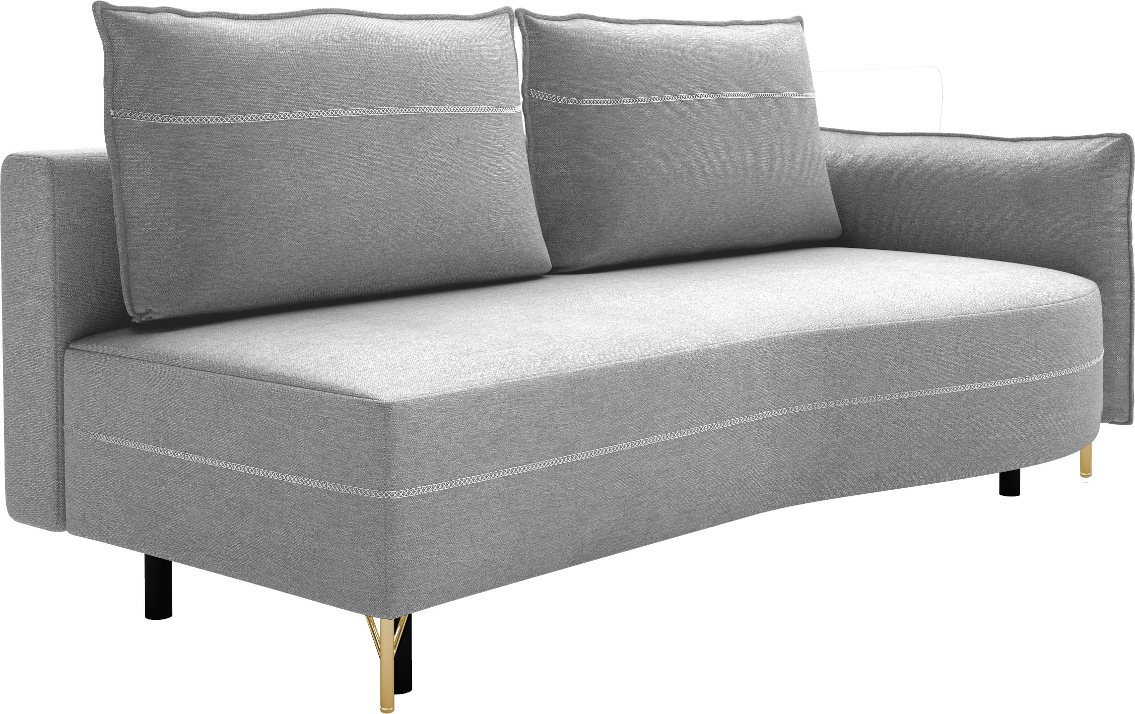 exxpo - sofa fashion Loungesofa »mit toller Kontrastnaht, Solitärmöbel, bequem, schmale Armlehne«, Schlafsofa mit Bettfunktion und Bettkasten, komfortabler Federkern