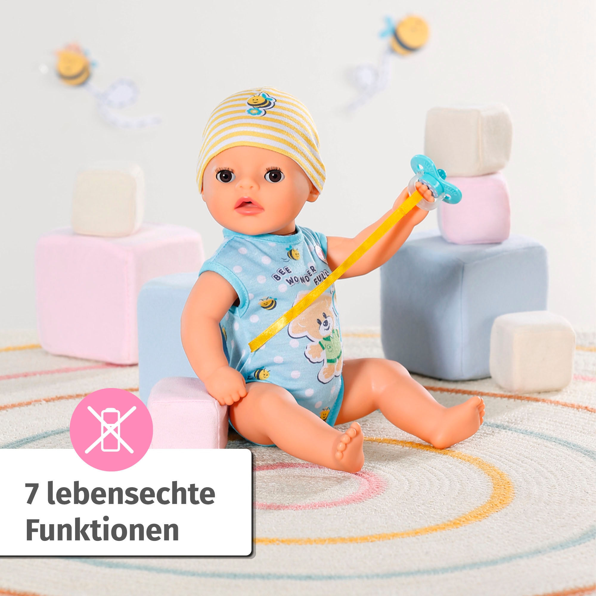 Baby Born Babypuppe »Little Baby Boy 36 cm«, mit 7 Funktionen