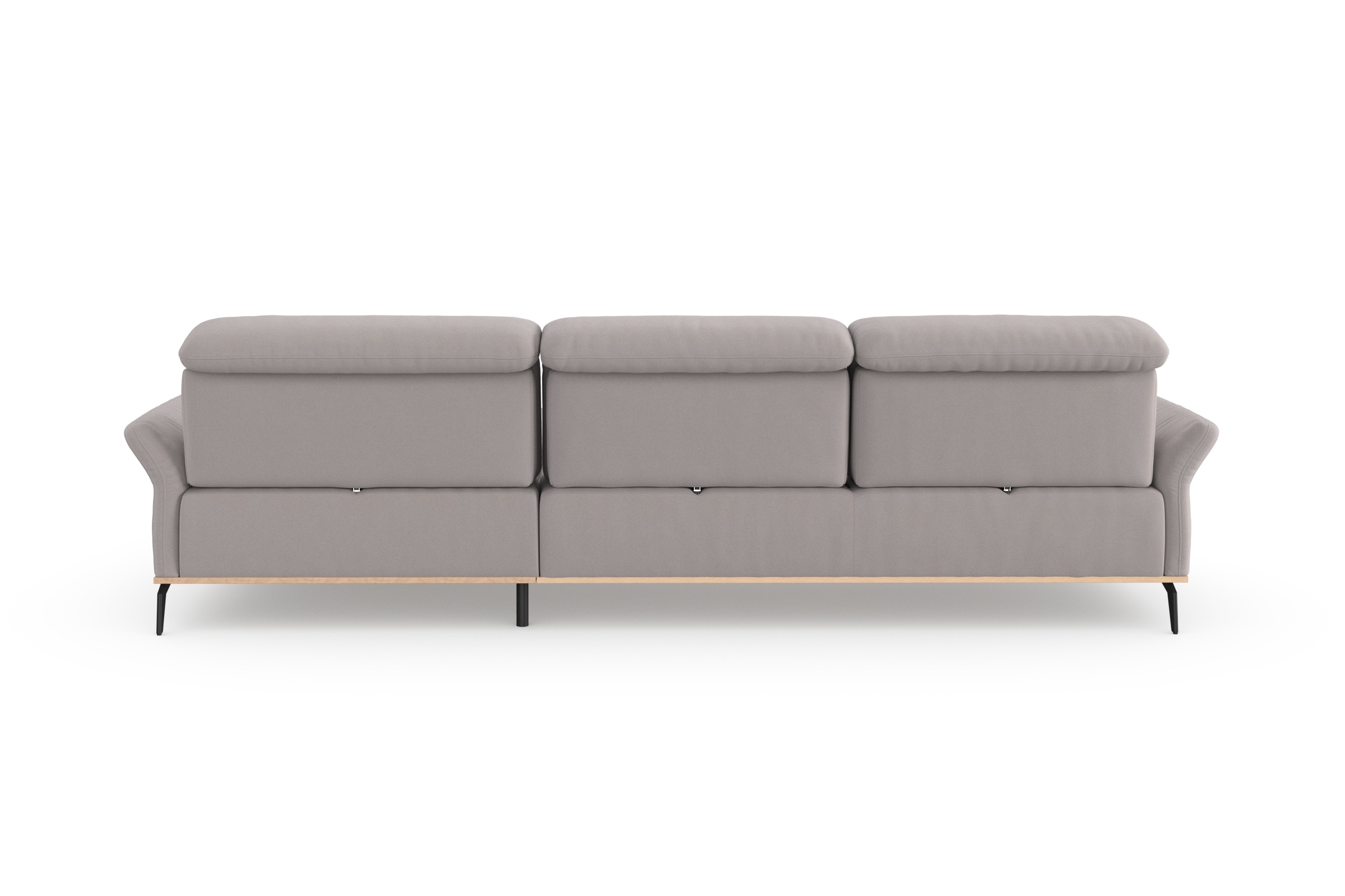 Places of Style Ecksofa »Fjord L-Form«, massiv, wahlweise mit Armlehnfunktion, Kopf- Sitztiefenverstellung