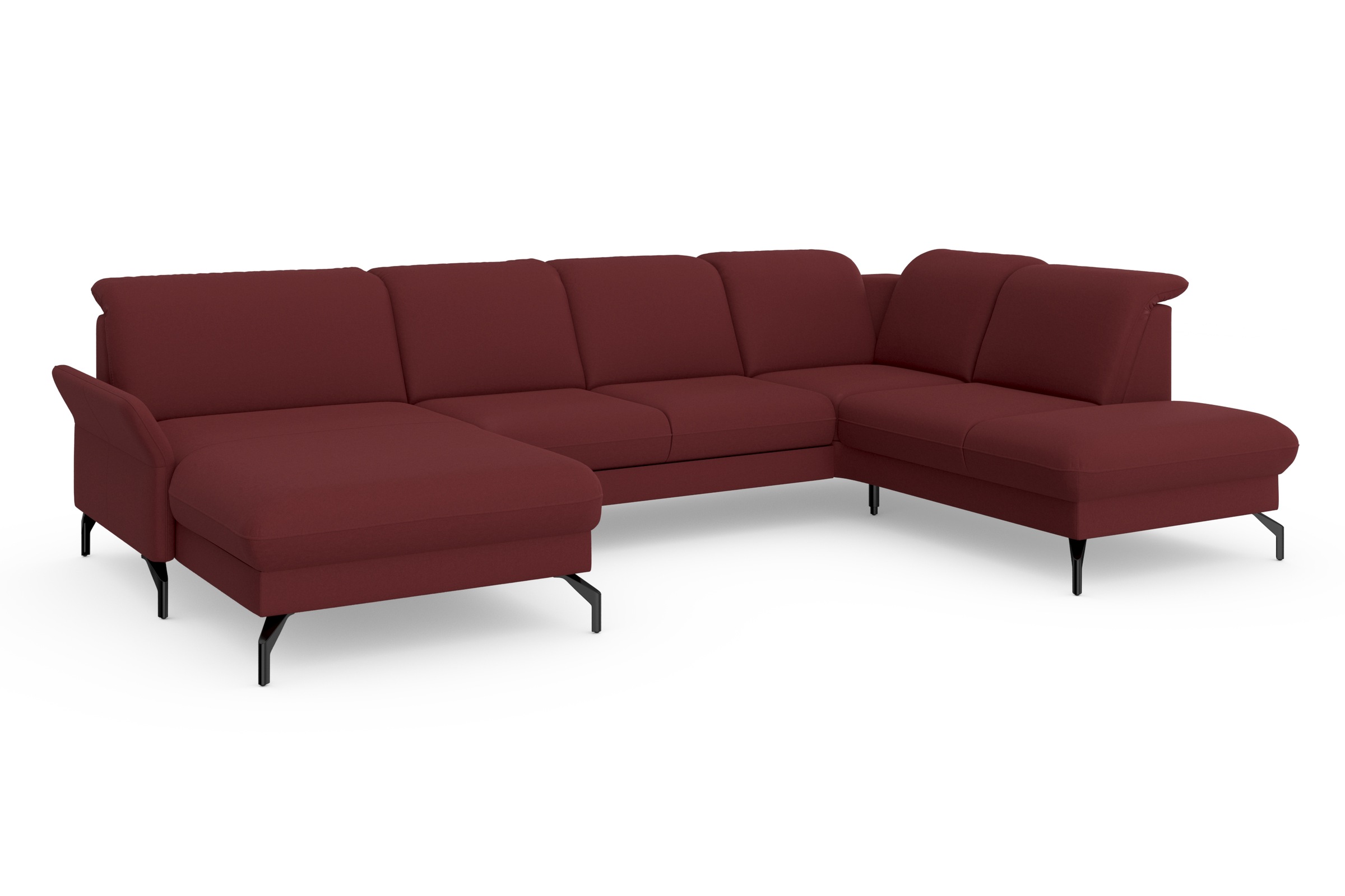 sit&more Wohnlandschaft »Fashion U-Form« wahlweise mit Kopfteilverstellung, Vorziehsitz, motorisch, Metallfüsse