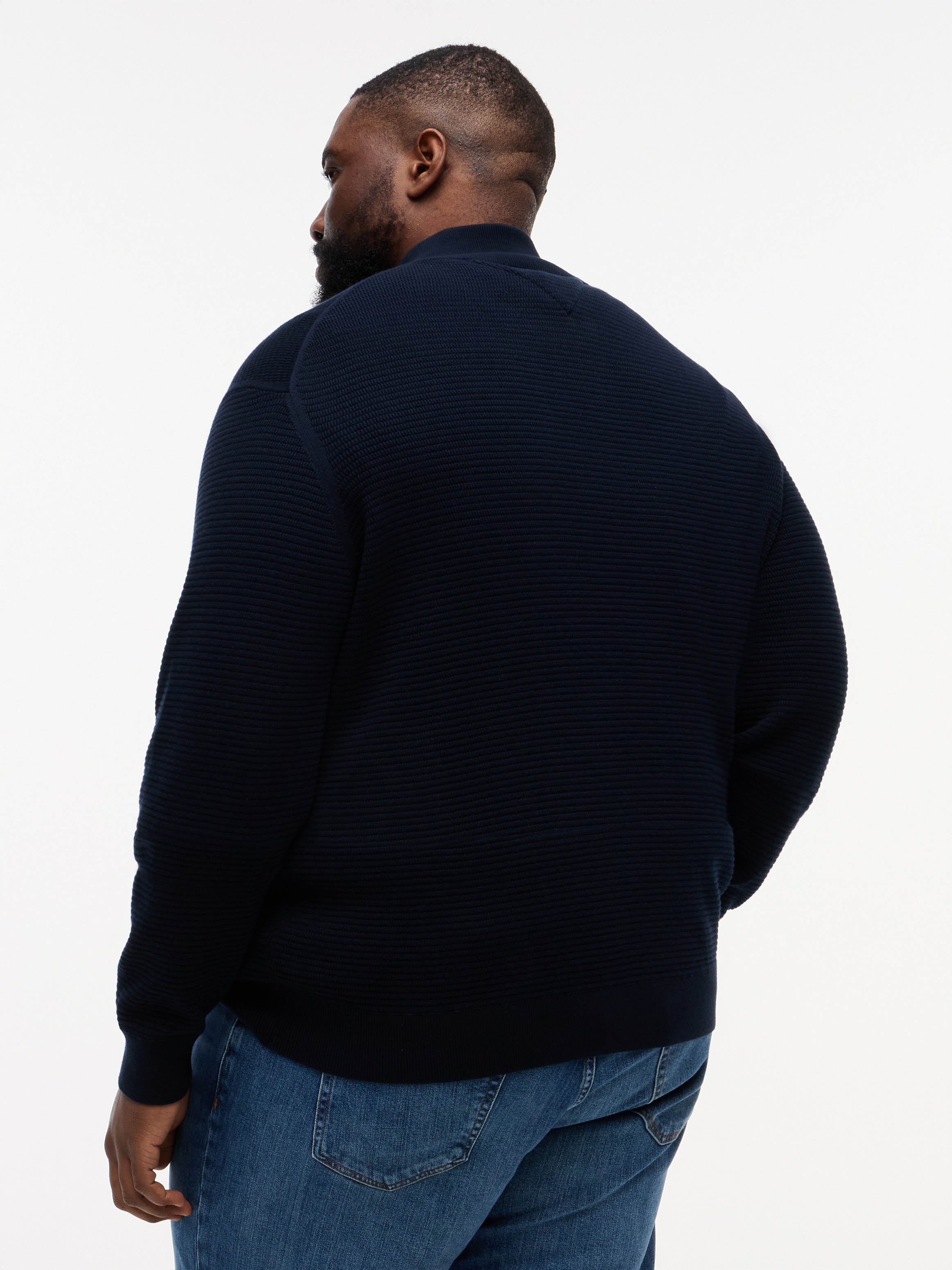 Tommy Hilfiger Big & Tall Pull en tricot »BT-SEASONAL STRUCTURE ZIP MOCK« Grosse Grössen,